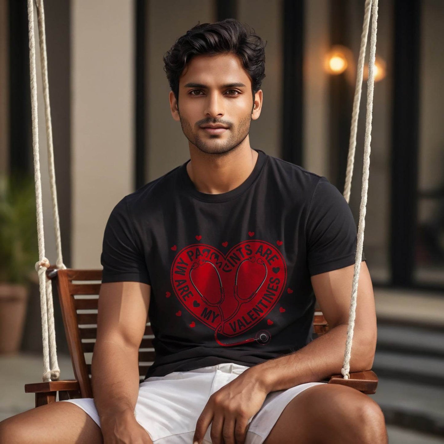 My Patients Are My Valentines Print - Unisex Round Neck Regular Fit 100% Combed Cotton Half Sleeve T-Shirt - Mojilo Mart