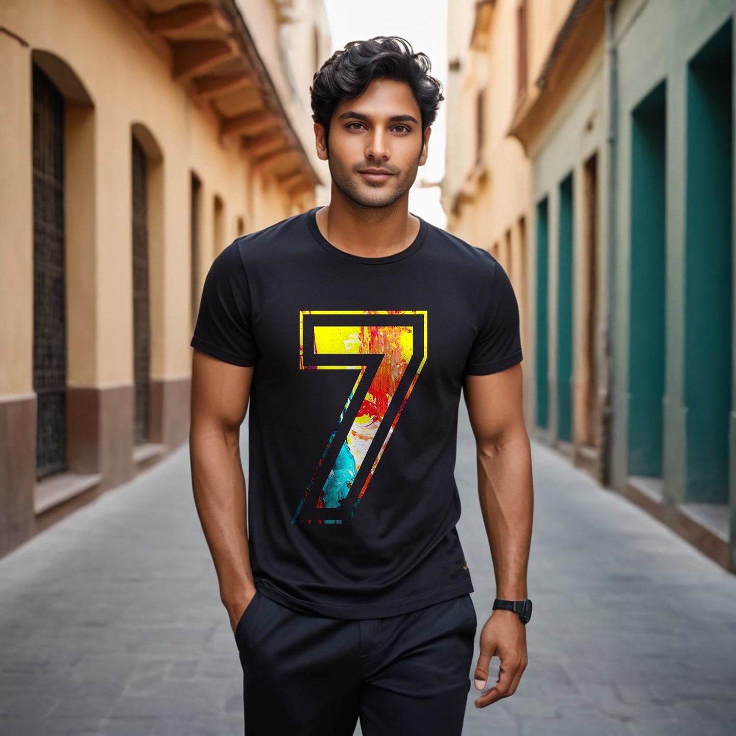 7th Alphabet Adventure TShirt - Unisex Round Neck Regular Fit 100% Combed Cotton Half Sleeve T-Shirt - Mojilo Mart