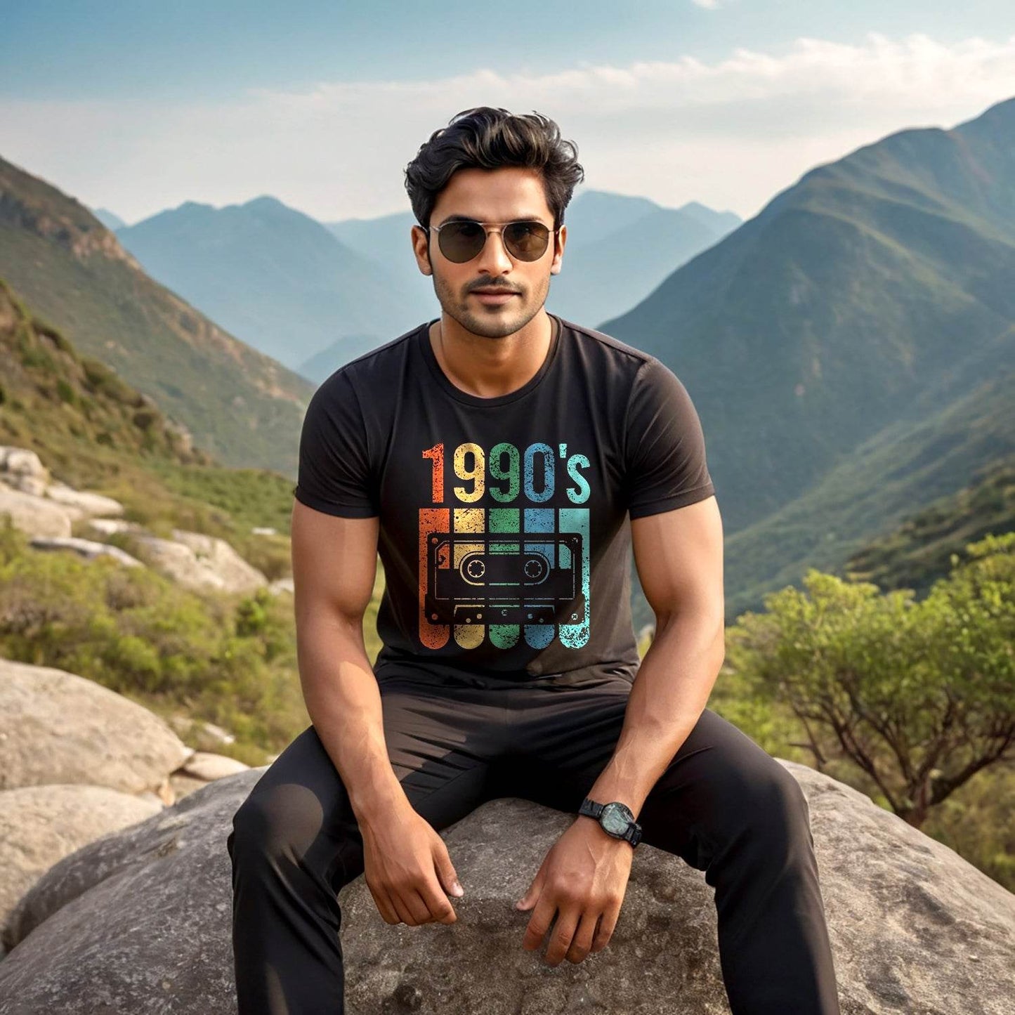 1990's Cassette Tape - Unisex Round Neck Regular Fit 100% Combed Cotton Half Sleeve T-Shirt - Mojilo Mart