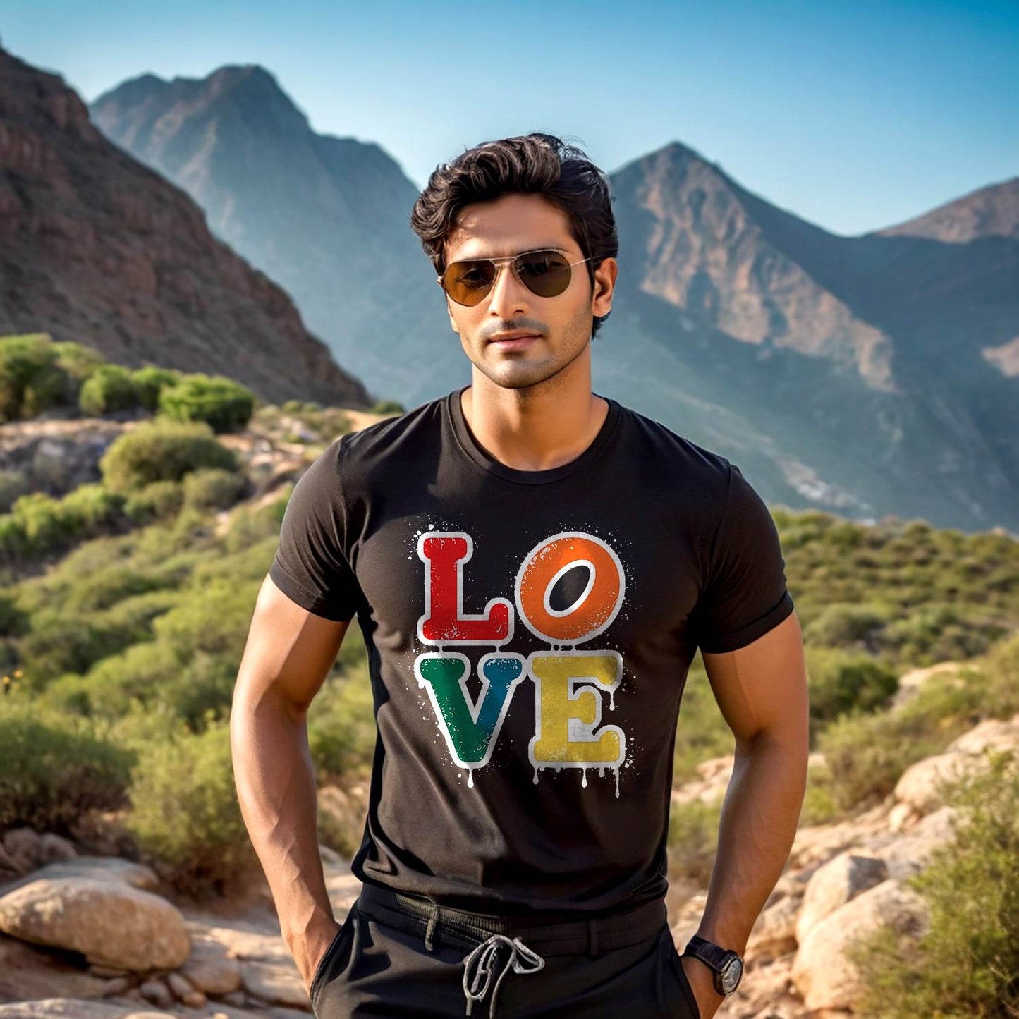 LOVE Color - Unisex Round Neck Regular Fit 100% Combed Cotton Half Sleeve T-Shirt - Mojilo Mart