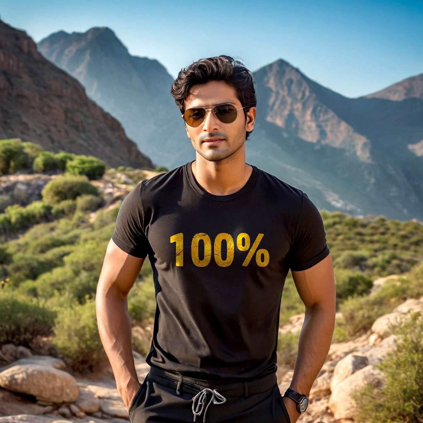100% - Unisex Round Neck Regular Fit 100% Combed Cotton Half Sleeve T-Shirt - Mojilo Mart