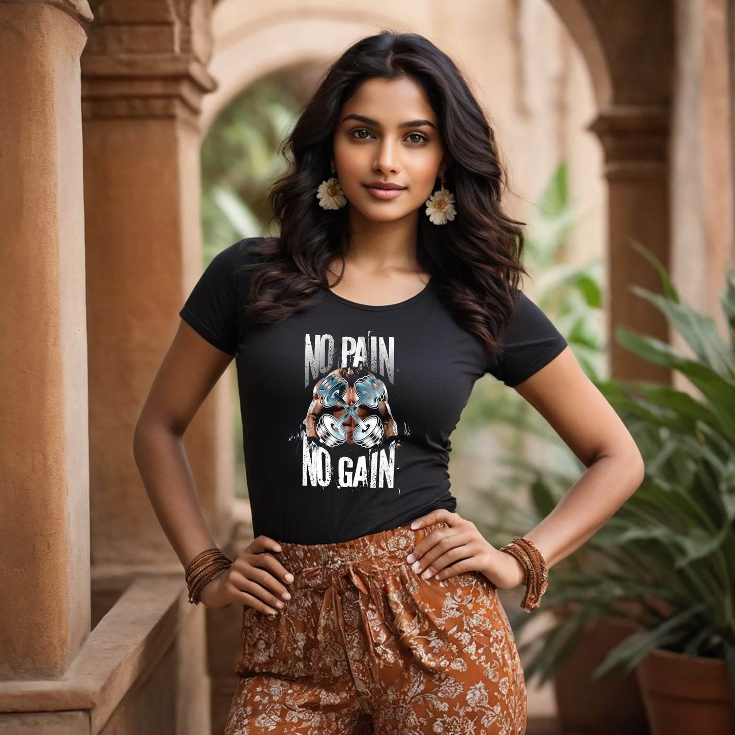 No Pain No Gain - Unisex Round Neck Regular Fit 100% Combed Cotton Half Sleeve T-Shirt - Mojilo Mart