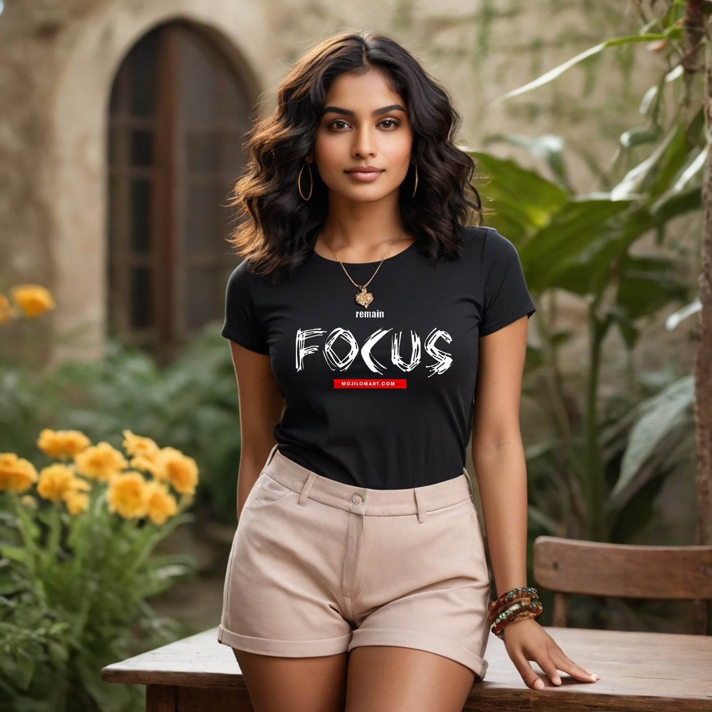 Focus - Unisex Round Neck Regular Fit 100% Combed Cotton Half Sleeve T-Shirt - Mojilo Mart