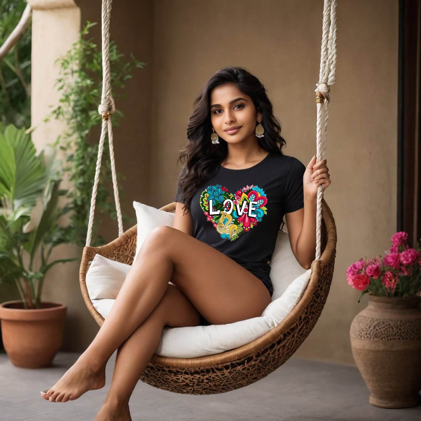 Love Matching Couple - Unisex Round Neck Regular Fit 100% Combed Cotton Half Sleeve T-Shirt - Mojilo Mart