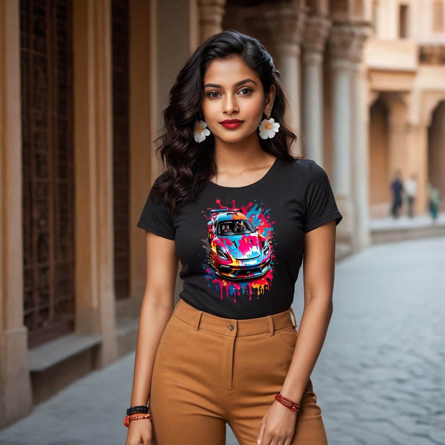 Colorful Car - Unisex Round Neck Regular Fit 100% Combed Cotton Half Sleeve T-Shirt - Mojilo Mart