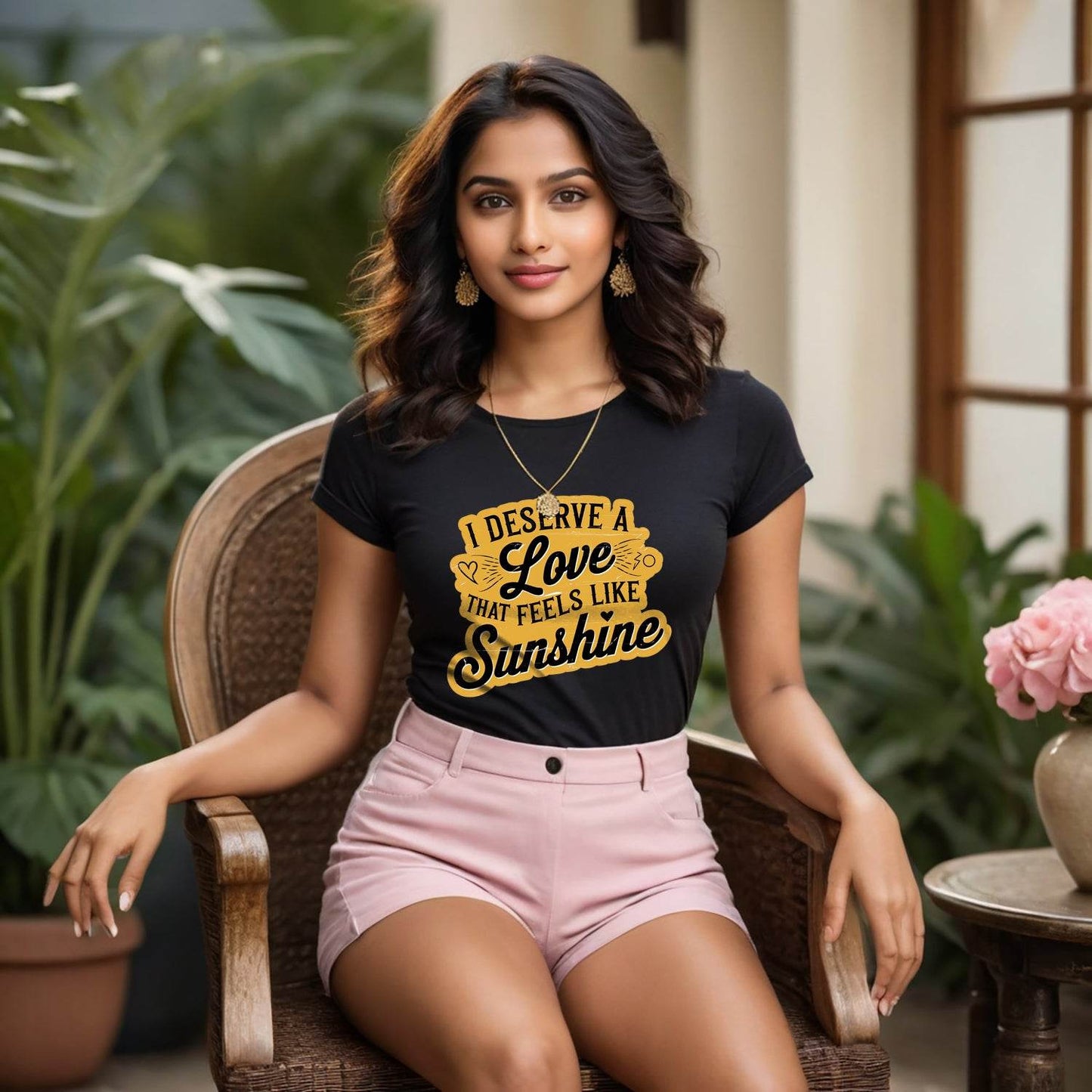 I Deserve A Love That Feels Like Sunshine - Unisex Round Neck Regular Fit 100% Combed Cotton Half Sleeve T-Shirt - Mojilo Mart