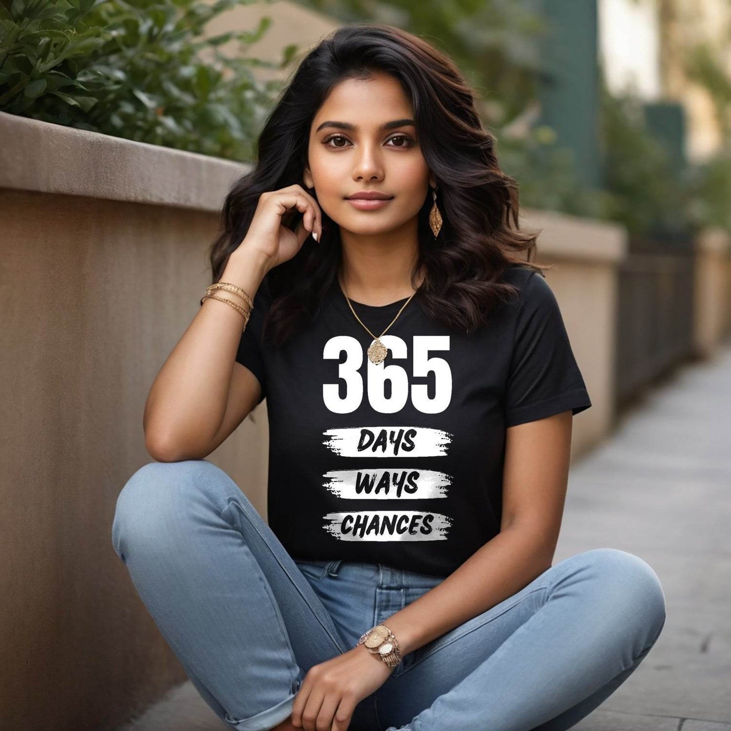365 DAYS WAYS CHANCES - Unisex Round Neck Regular Fit 100% Combed Cotton Half Sleeve T-Shirt - Mojilo Mart