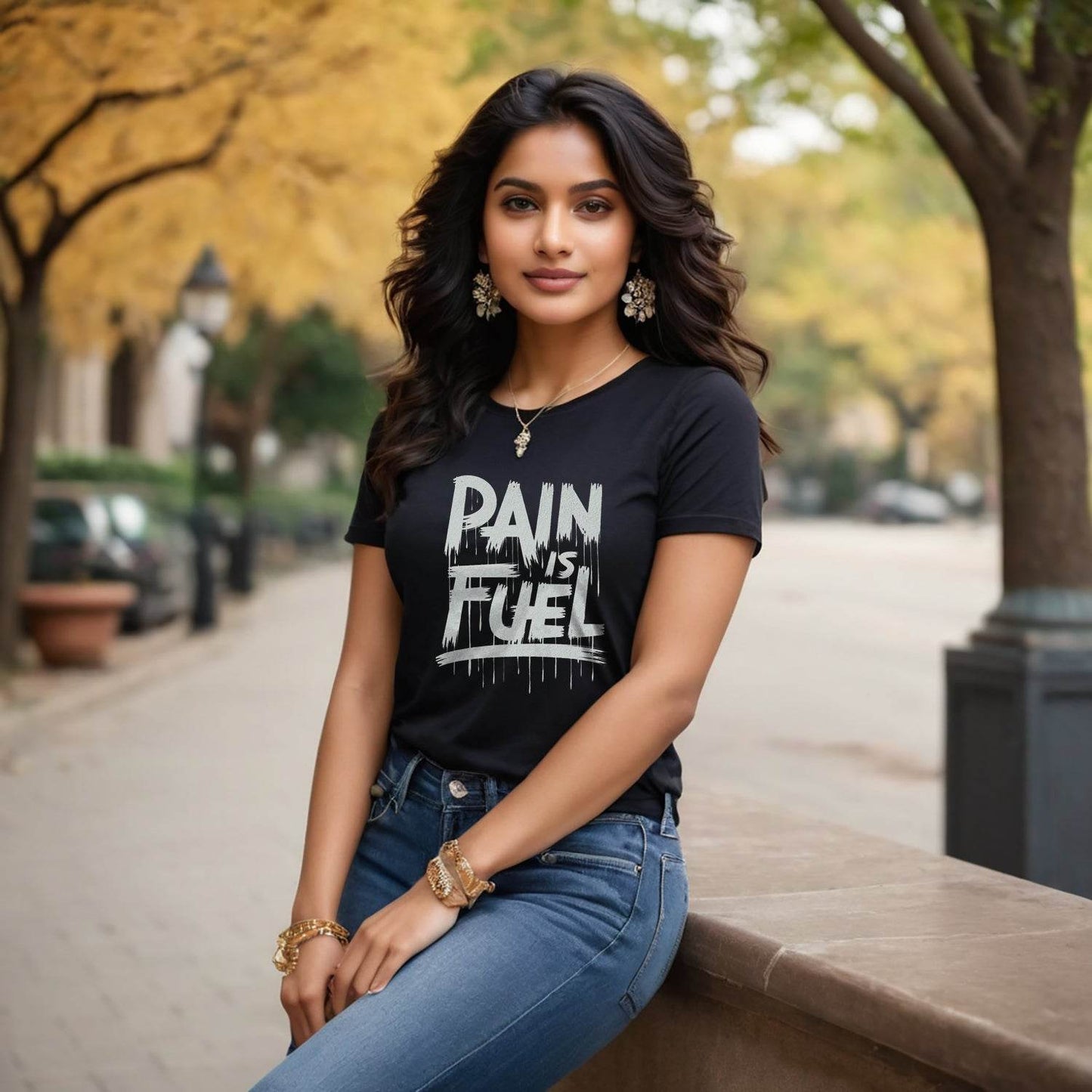 PAIN IS FUEL - Unisex Round Neck Regular Fit 100% Combed Cotton Half Sleeve T-Shirt - Mojilo Mart