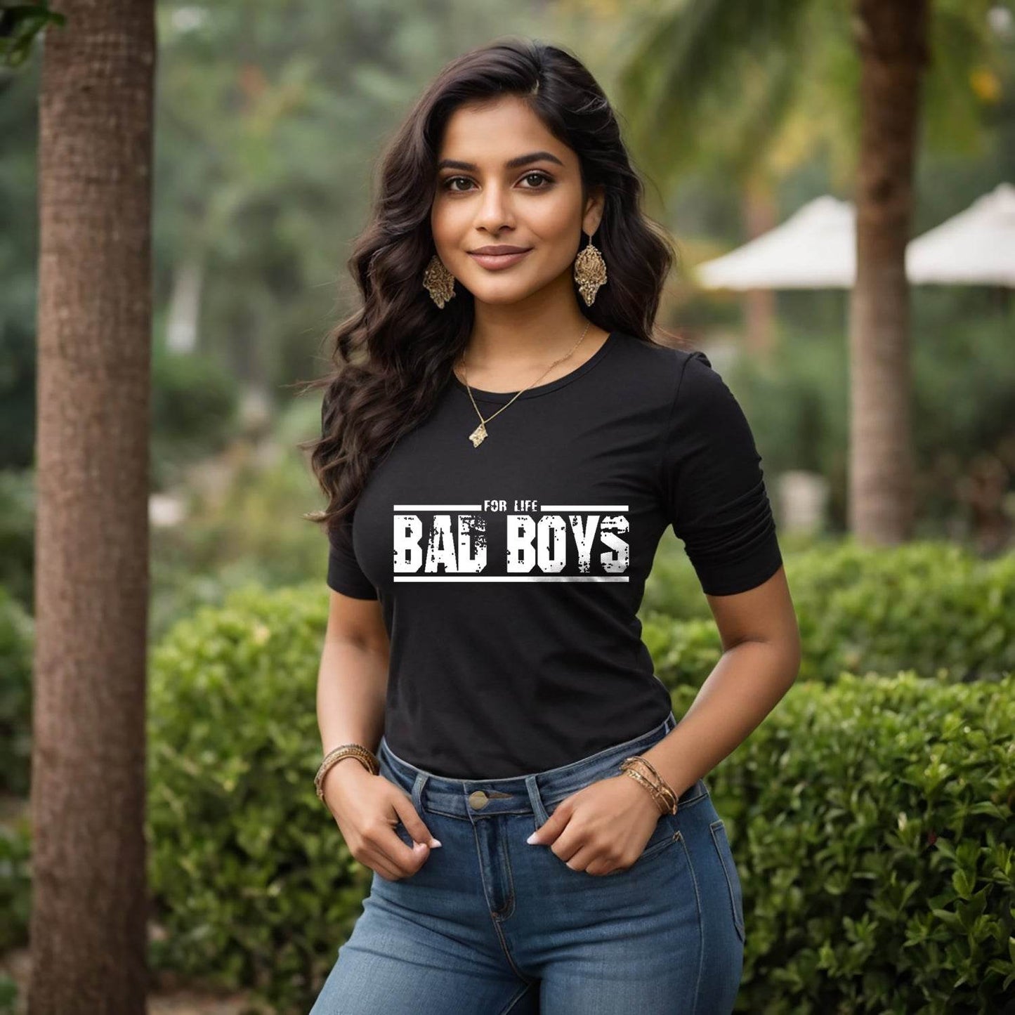 FOR LIFE BAD BOYS - Unisex Round Neck Regular Fit 100% Combed Cotton Half Sleeve T-Shirt - Mojilo Mart
