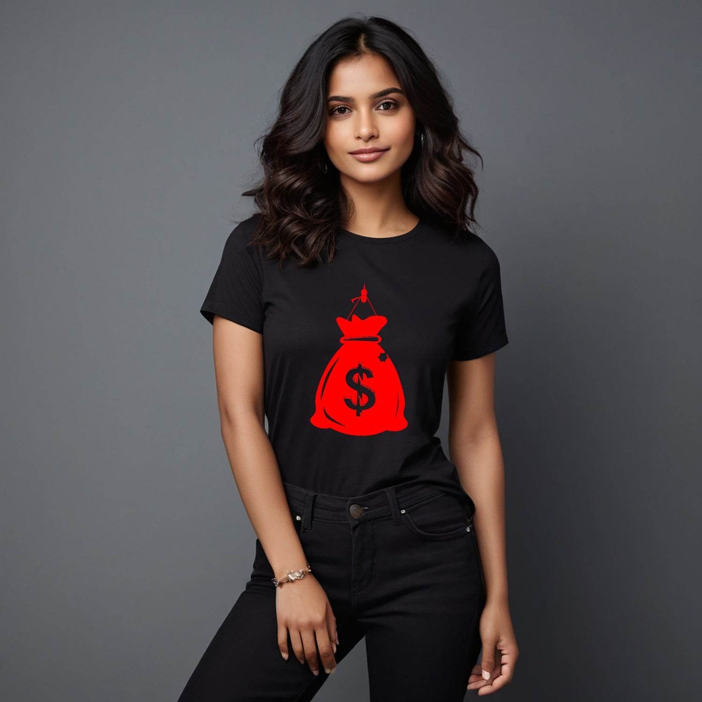 Save Money Icon Bag - Unisex Round Neck Regular Fit 100% Combed Cotton Half Sleeve T-Shirt - Mojilo Mart
