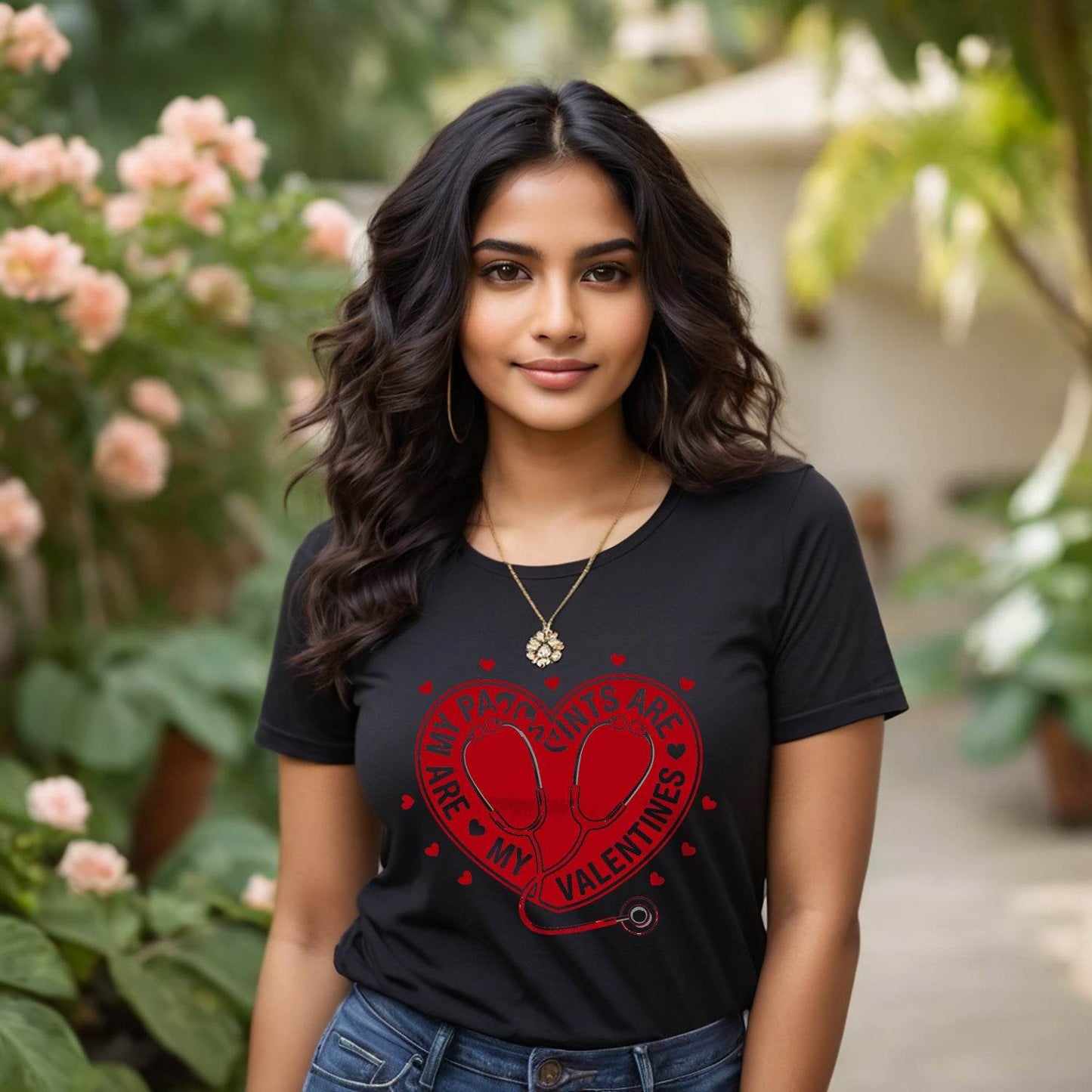 My Patients Are My Valentines Print - Unisex Round Neck Regular Fit 100% Combed Cotton Half Sleeve T-Shirt - Mojilo Mart
