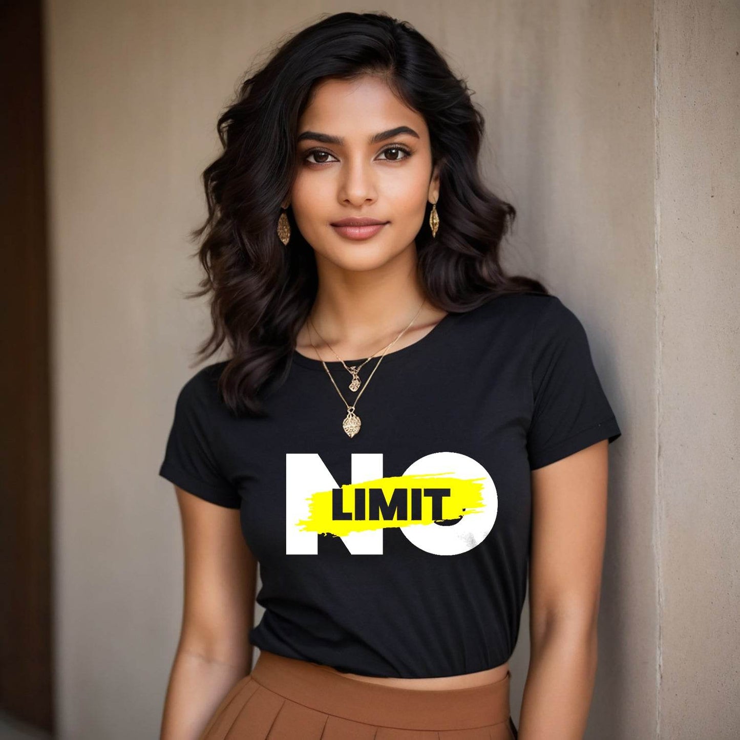 NO LIMIT - Unisex Round Neck Regular Fit 100% Combed Cotton Half Sleeve T-Shirt - Mojilo Mart