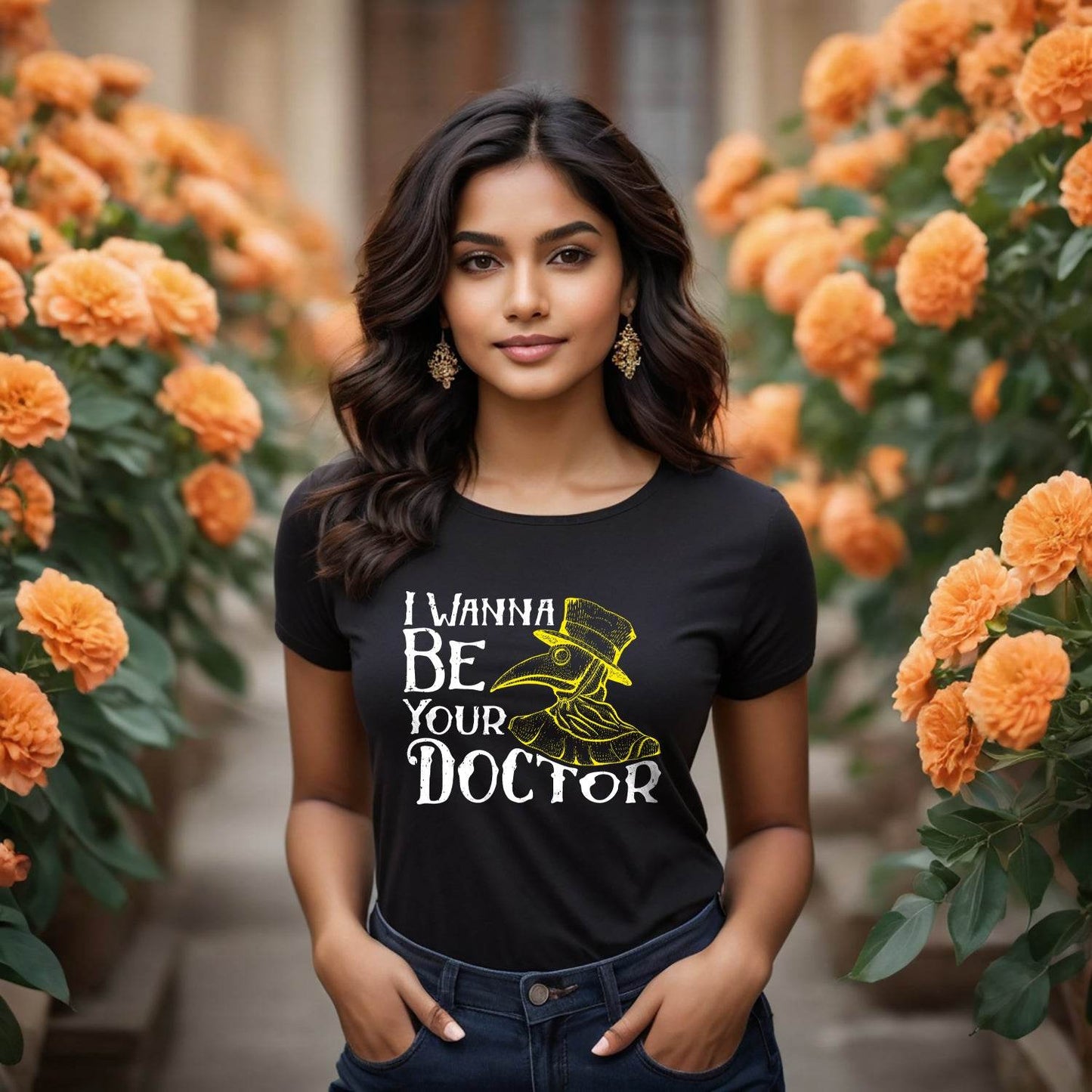 I WANNA BE YOUR DOCTOR - Unisex Round Neck Regular Fit 100% Combed Cotton Half Sleeve T-Shirt - Mojilo Mart