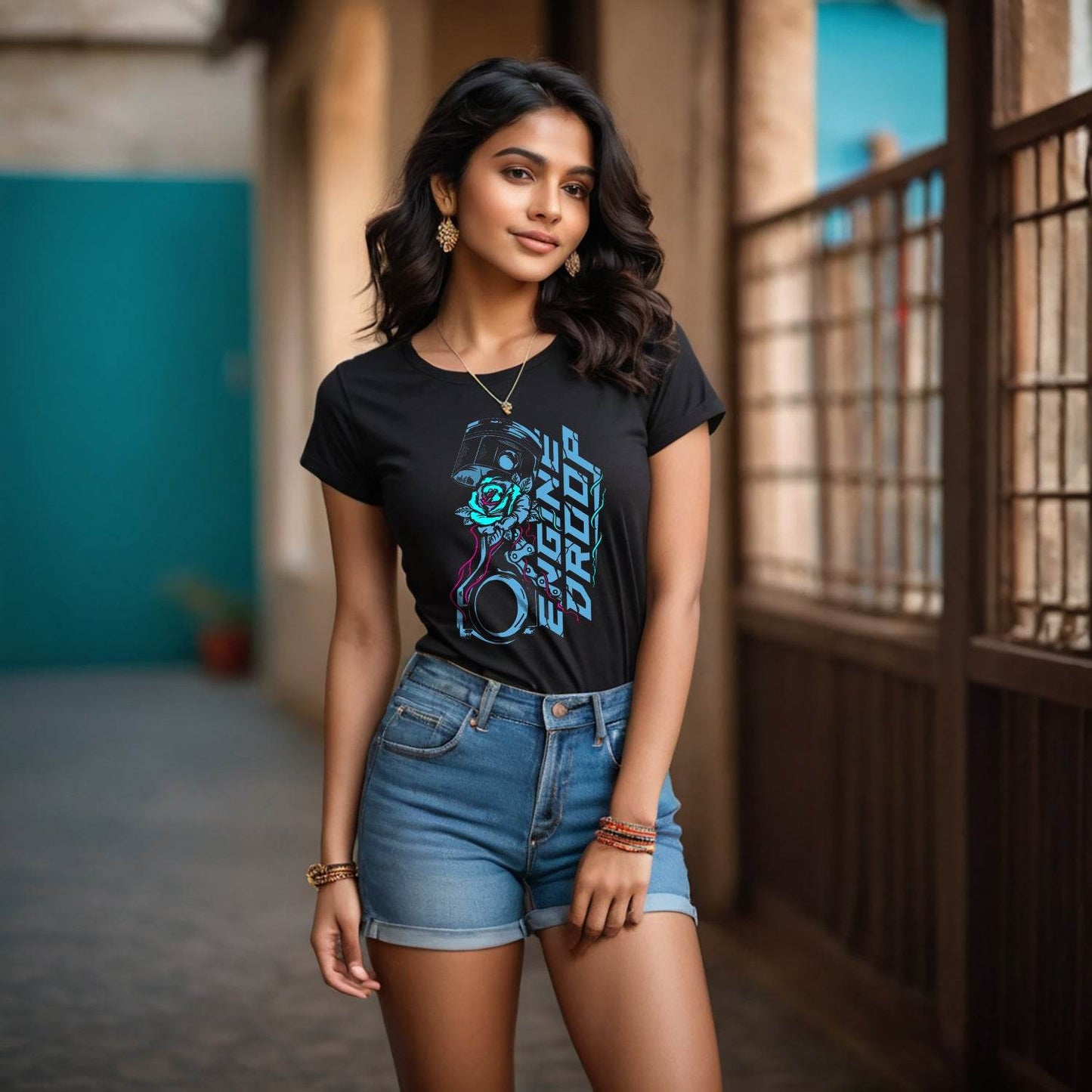 ENGINE DROOP - Unisex Round Neck Regular Fit 100% Combed Cotton Half Sleeve T-Shirt - Mojilo Mart