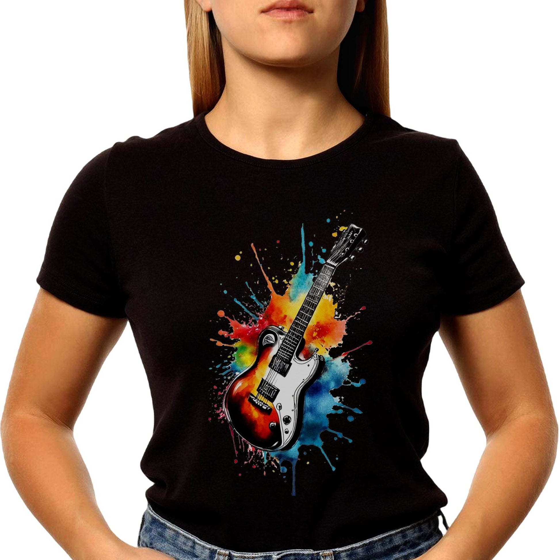 Guitar Music Instrument - Unisex Round Neck Regular Fit 100% Combed Cotton Half Sleeve T-Shirt - Mojilo Mart