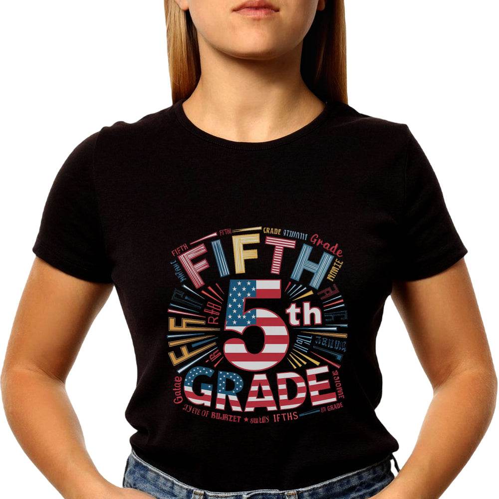 5th GRADE - Unisex Round Neck Regular Fit 100% Combed Cotton Half Sleeve T-Shirt - Mojilo Mart