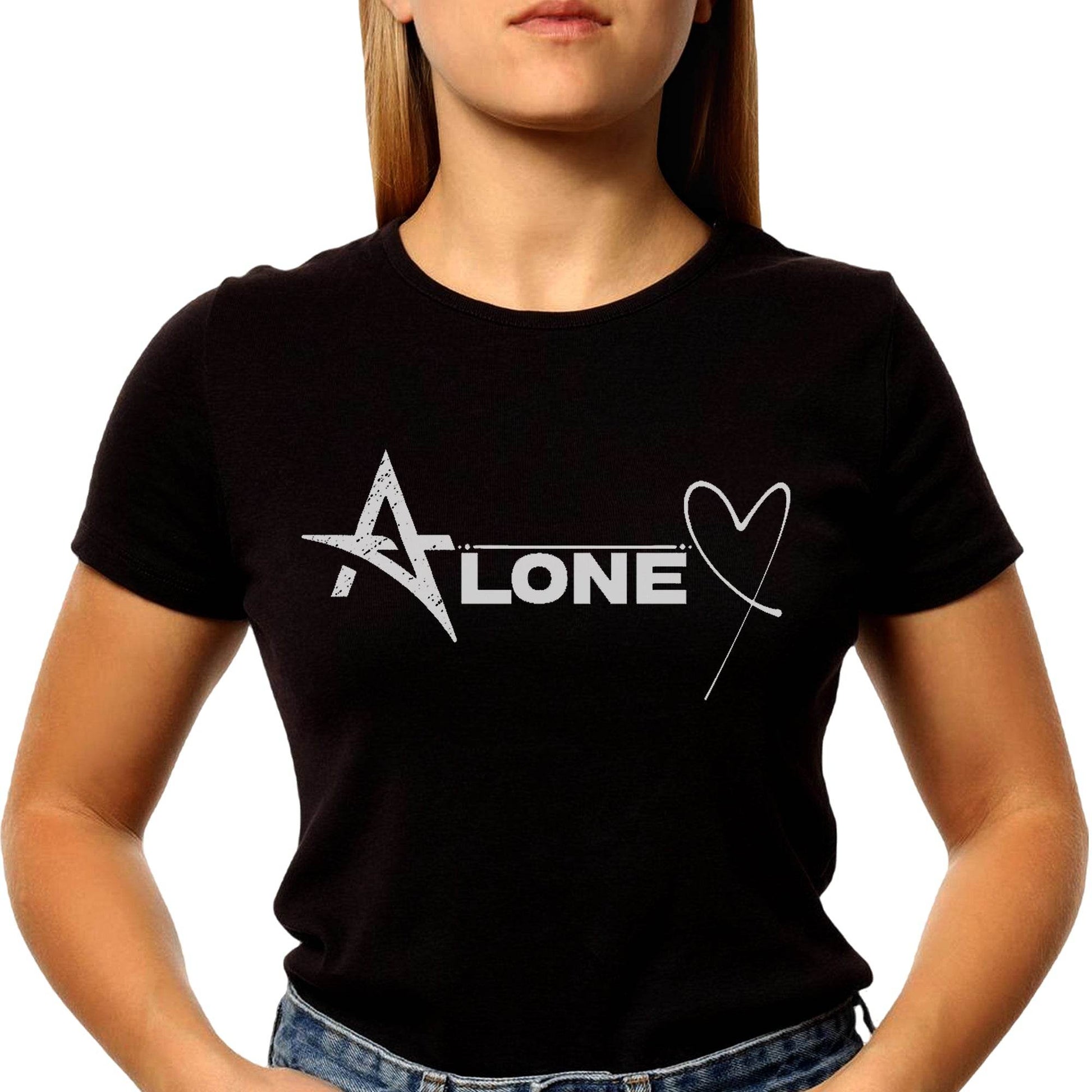 ALONE Heart - Unisex Round Neck Regular Fit 100% Combed Cotton Half Sleeve T-Shirt - Mojilo Mart