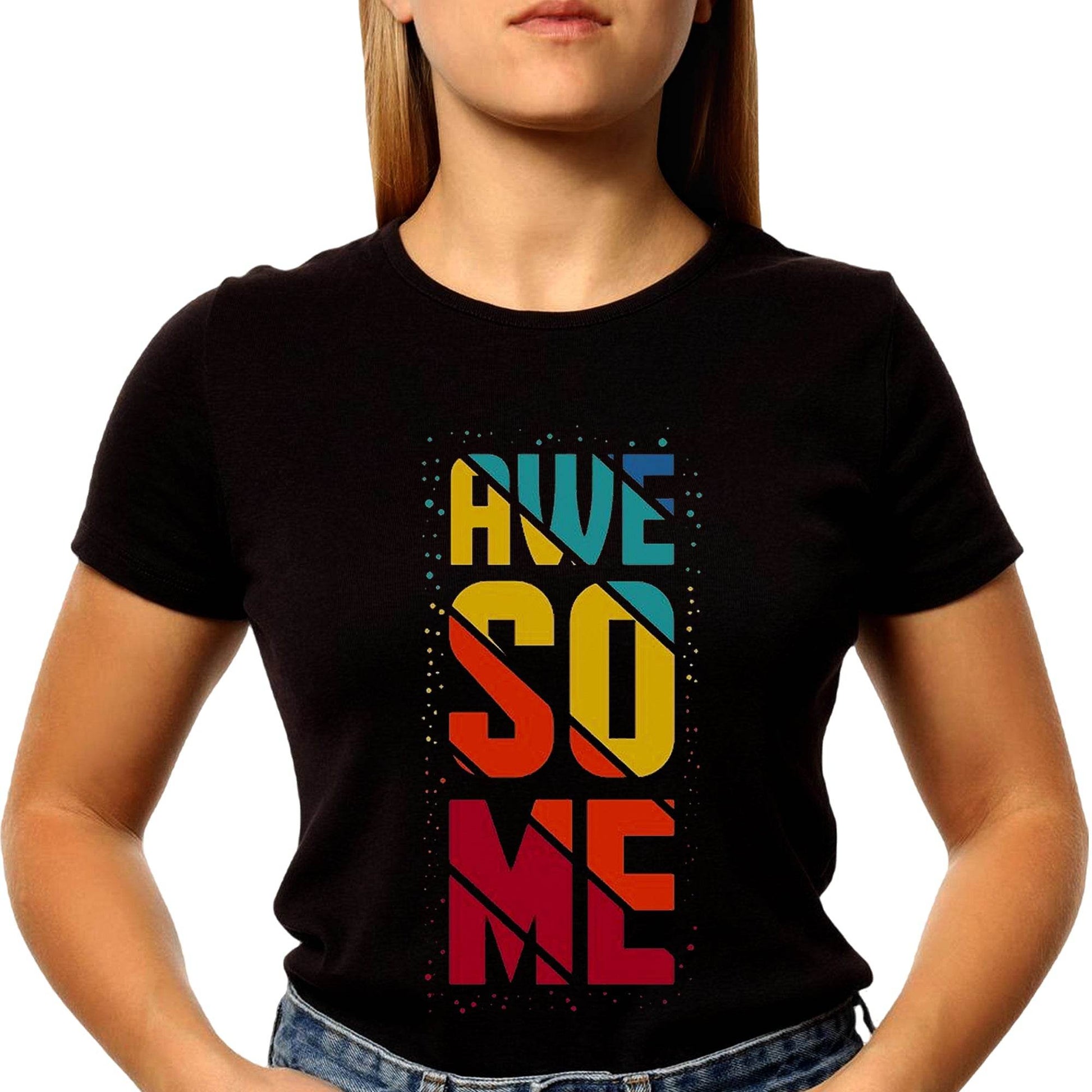 AWE SO ME - Unisex Round Neck Regular Fit 100% Combed Cotton Half Sleeve T-Shirt - Mojilo Mart
