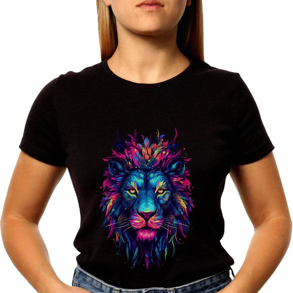 A Colorful lion - Unisex Round Neck Regular Fit 100% Combed Cotton Half Sleeve T-Shirt - Mojilo Mart