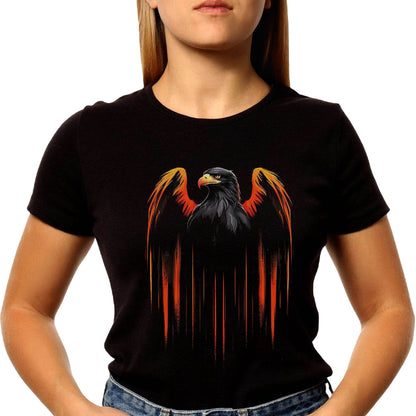 A Eagle bird with orange and black feathers - Unisex Round Neck Regular Fit 100% Combed Cotton Half Sleeve T-Shirt - Mojilo Mart
