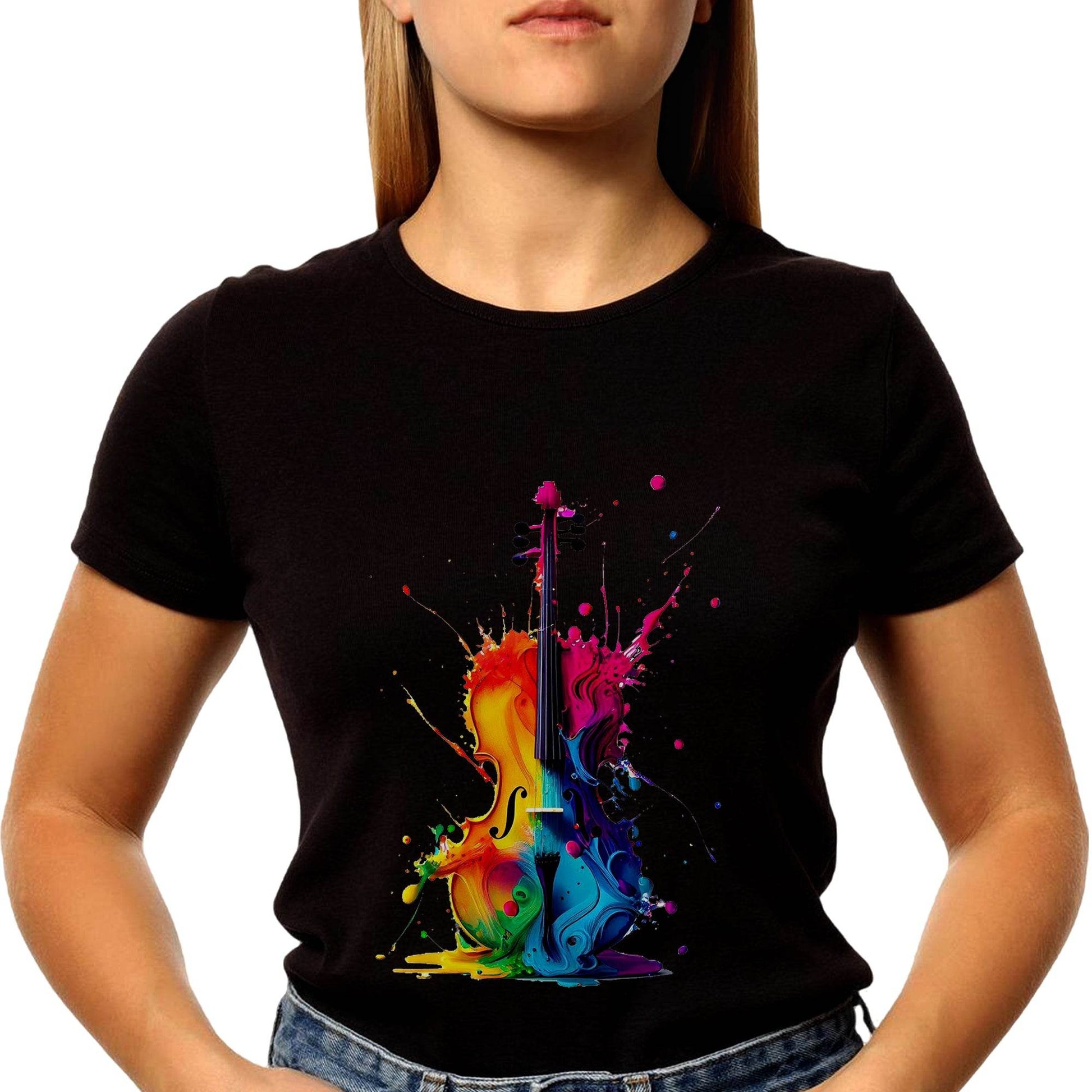 A Poster for world music with a colorful background and a piano - Unisex Round Neck Regular Fit 100% Combed Cotton Half Sleeve T-Shirt - Mojilo Mart