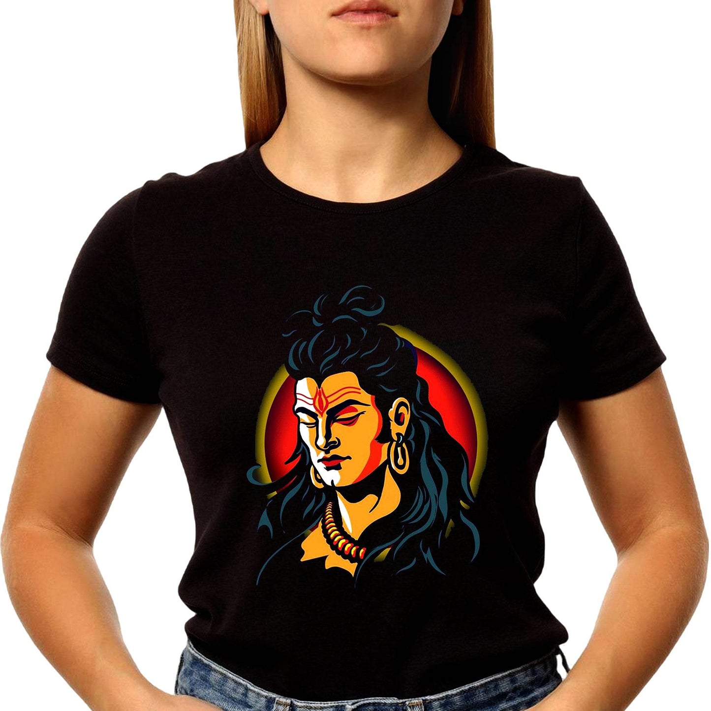 Adiyogi Shiva Mahadev Hindu God - Unisex Round Neck Regular Fit 100% Combed Cotton Half Sleeve T-Shirt - Mojilo Mart