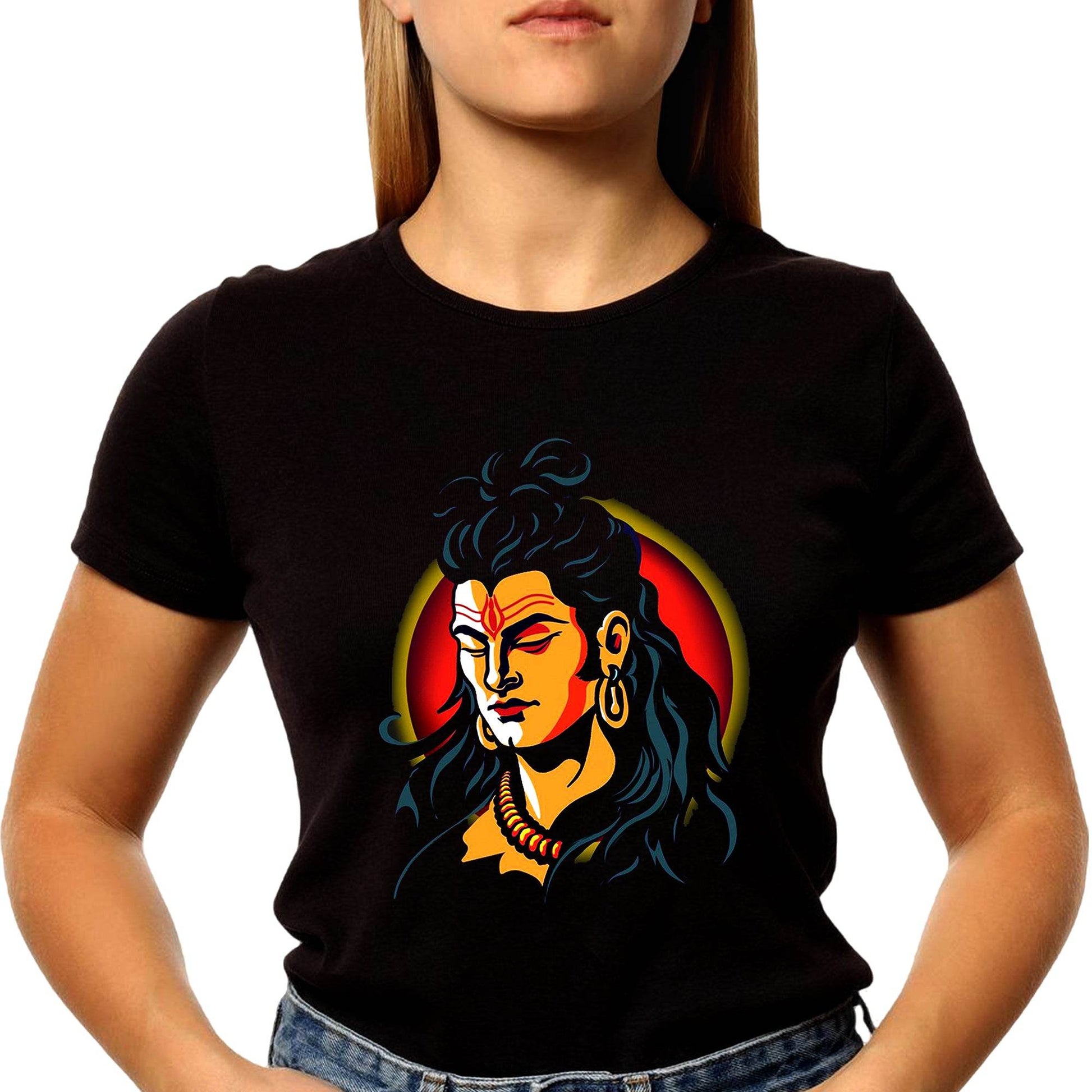 Adiyogi Shiva Mahadev Hindu God - Unisex Round Neck Regular Fit 100% Combed Cotton Half Sleeve T-Shirt - Mojilo Mart