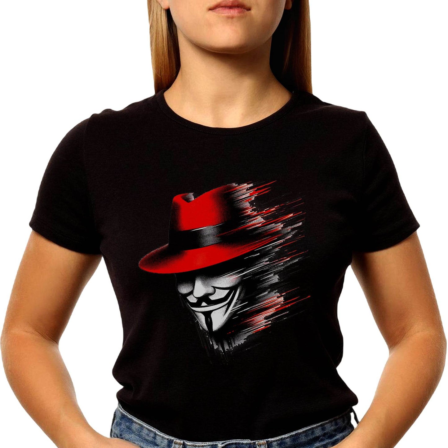 American Movie V for Vendetta T Shirt Casual Anonymous Mask - Unisex Round Neck Regular Fit 100% Combed Cotton Half Sleeve T-Shirt - Mojilo Mart