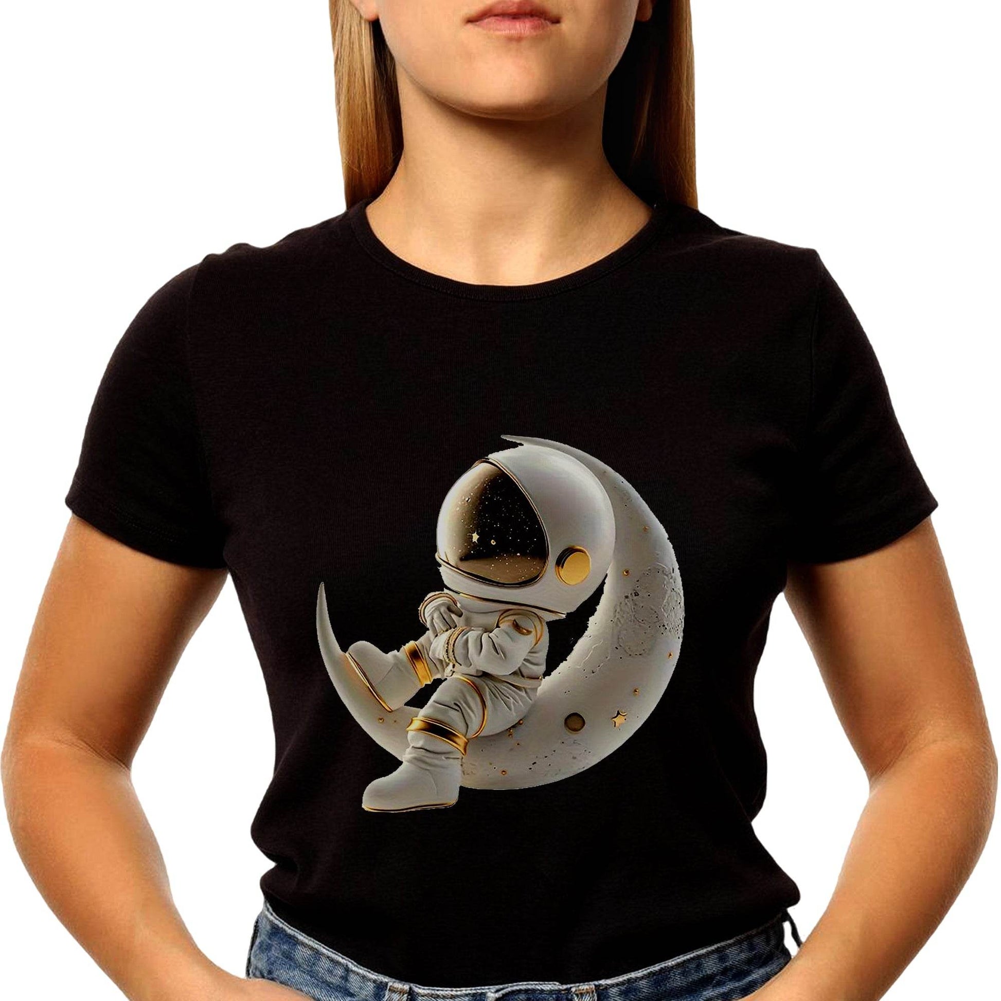 Astronaut Statue - Unisex Round Neck Regular Fit 100% Combed Cotton Half Sleeve T-Shirt - Mojilo Mart