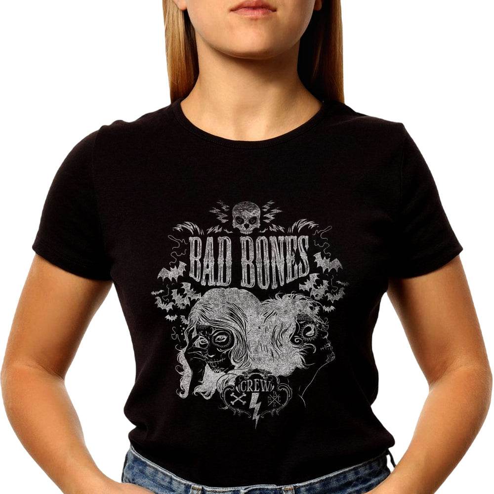 BAD BONES - Unisex Round Neck Regular Fit 100% Combed Cotton Half Sleeve T-Shirt - Mojilo Mart