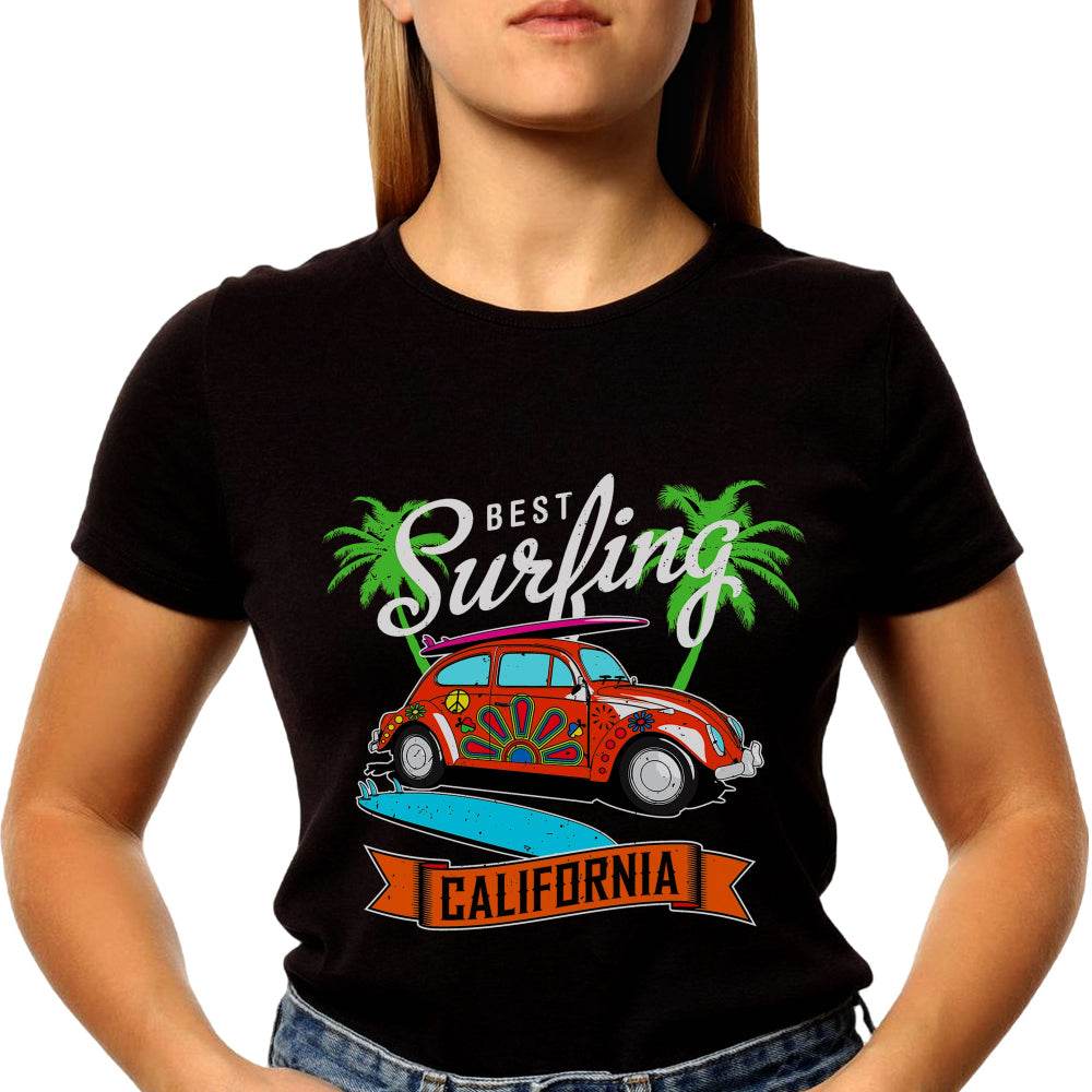 BEST Surfing CALIFORNIA - Unisex Round Neck Regular Fit 100% Combed Cotton Half Sleeve T-Shirt - Mojilo Mart