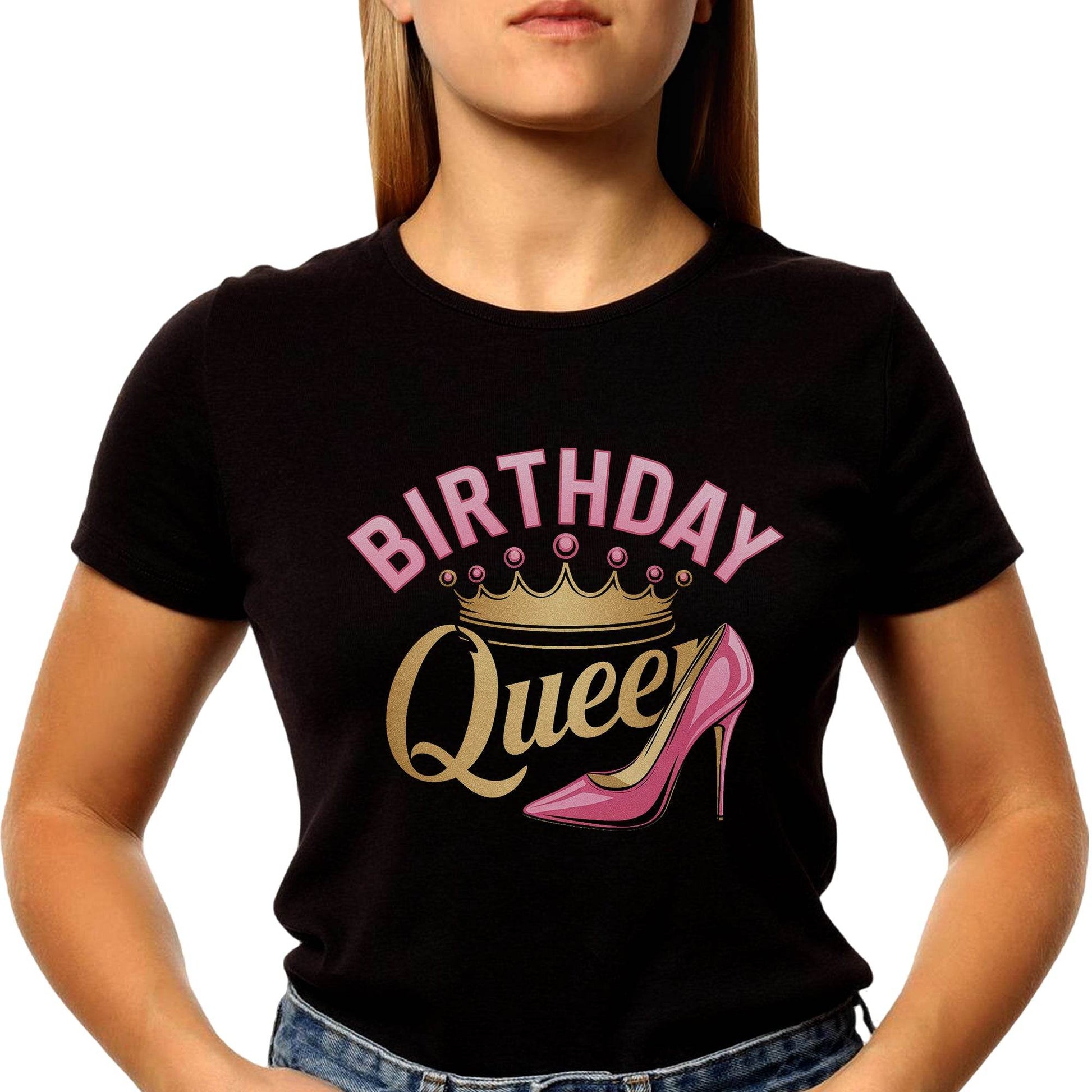 BIRTHDAY Quee - Unisex Round Neck Regular Fit 100% Combed Cotton Half Sleeve T-Shirt - Mojilo Mart