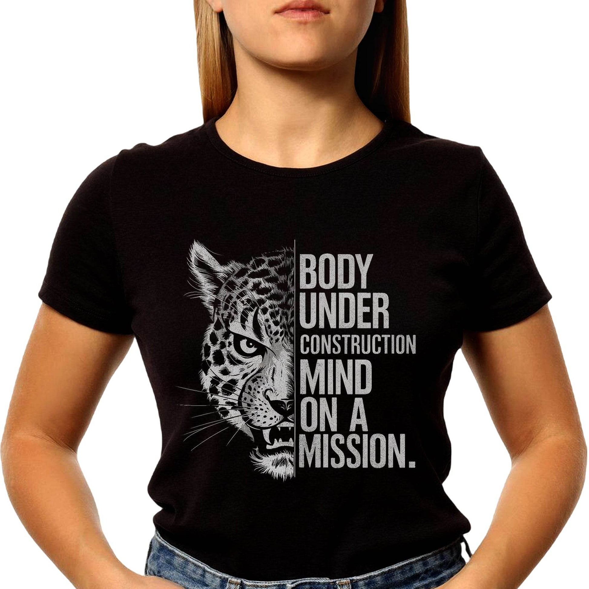 BODY UNDER CONSTRUCTION MIND ON A MISSION - Unisex Round Neck Regular Fit 100% Combed Cotton Half Sleeve T-Shirt - Mojilo Mart