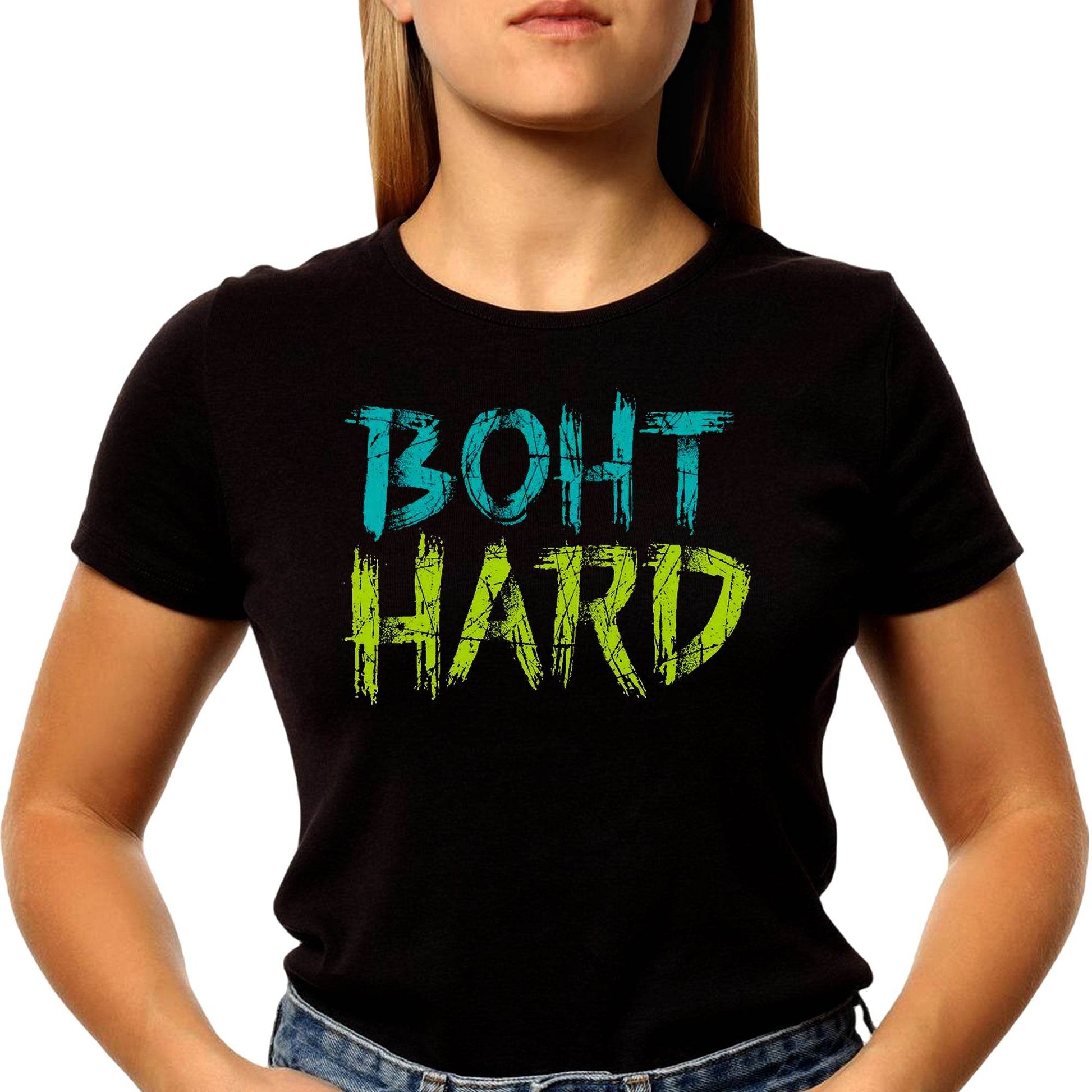 BOHT HARD - Unisex Round Neck Regular Fit 100% Combed Cotton Half Sleeve T-Shirt - Mojilo Mart