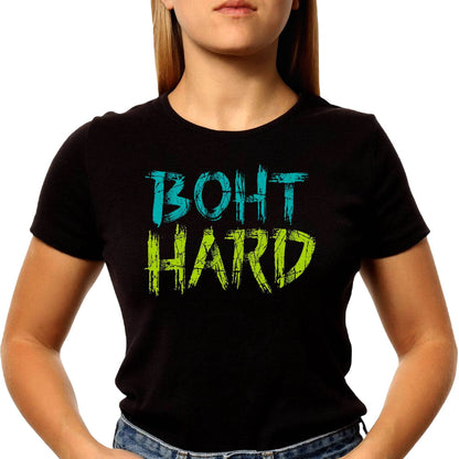 BOHT HARD - Unisex Round Neck Regular Fit 100% Combed Cotton Half Sleeve T-Shirt - Mojilo Mart