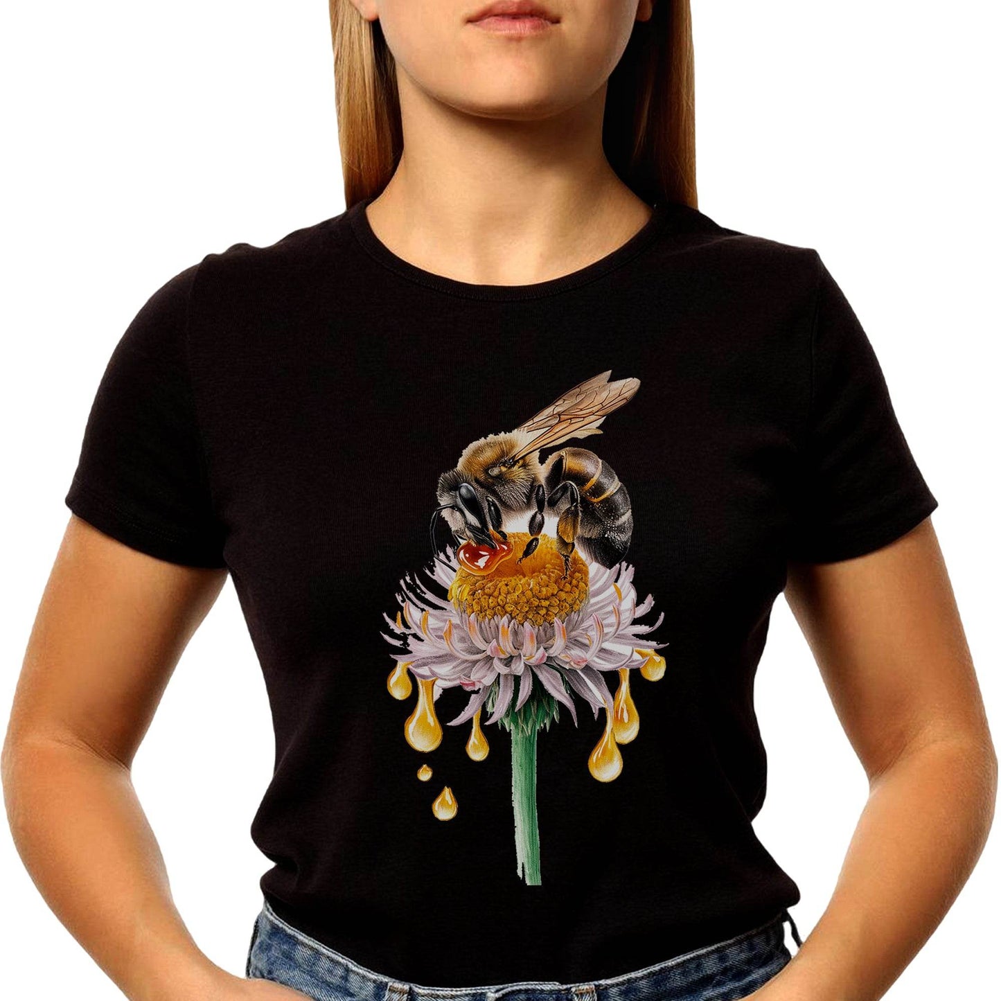Bee Aesthetic Girls Women - Unisex Round Neck Regular Fit 100% Combed Cotton Half Sleeve T-Shirt - Mojilo Mart
