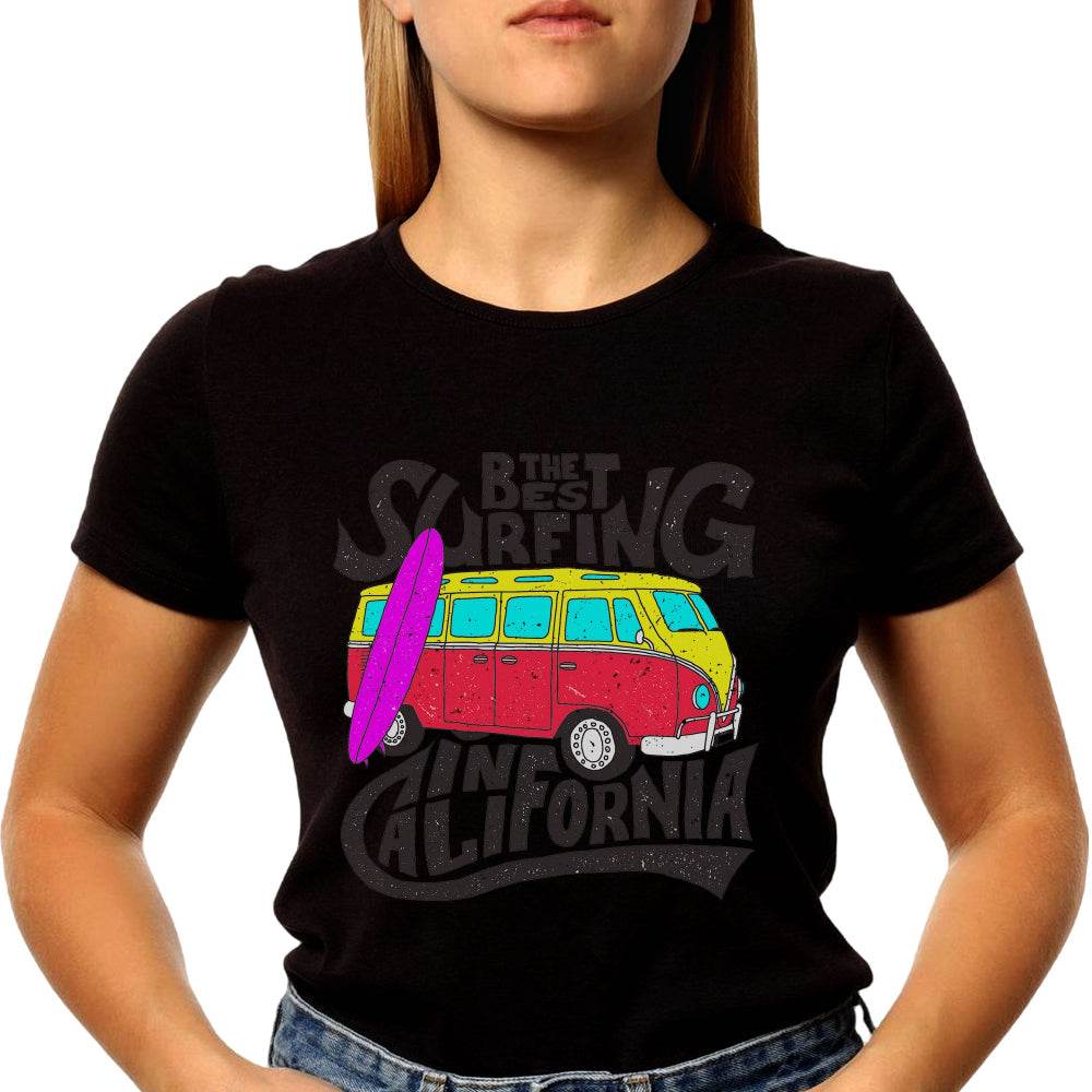 Best Surfing In California - Unisex Round Neck Regular Fit 100% Combed Cotton Half Sleeve T-Shirt - Mojilo Mart