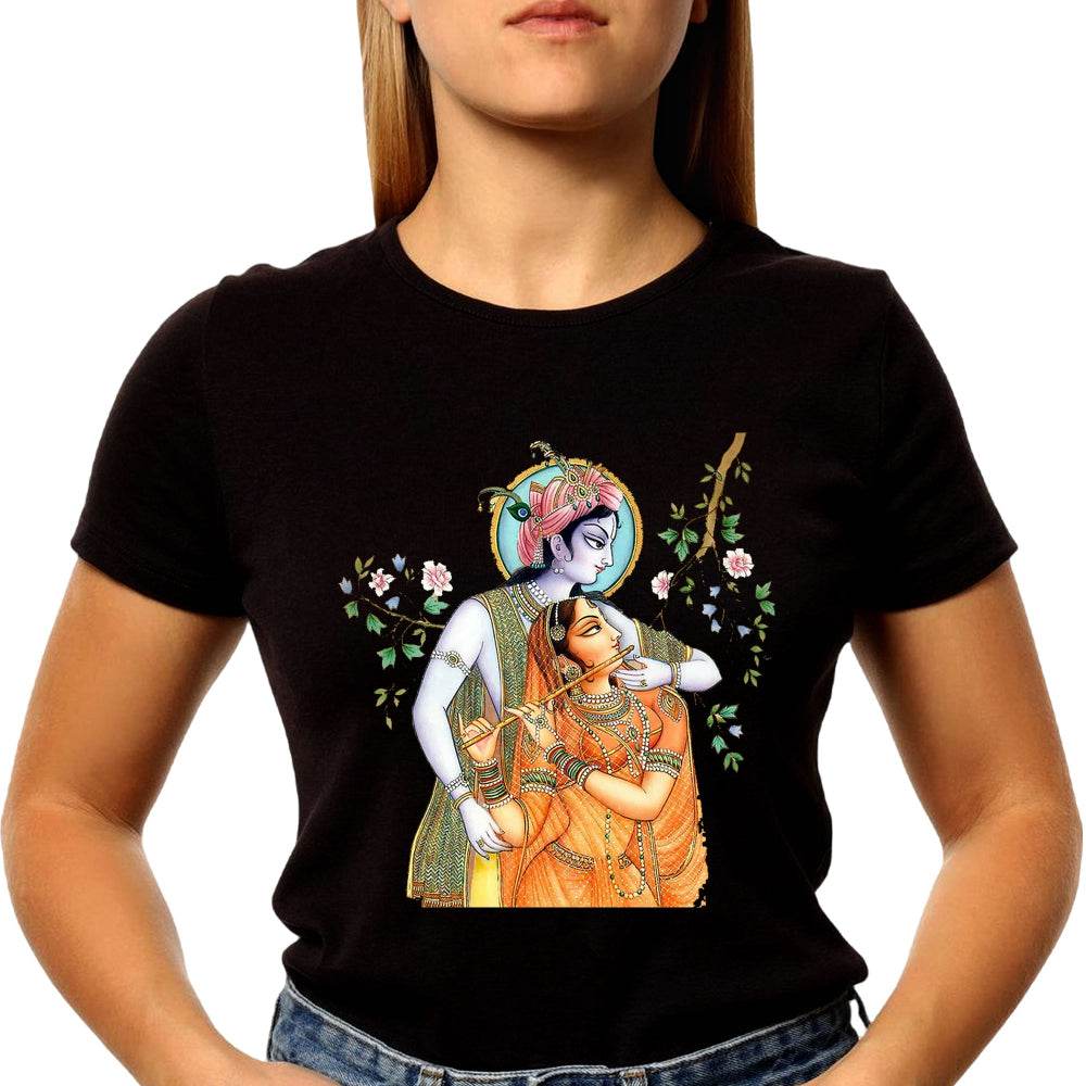 Blend Hare Krishna Janamashtmi - Unisex Round Neck Regular Fit 100% Combed Cotton Half Sleeve T-Shirt - Mojilo Mart