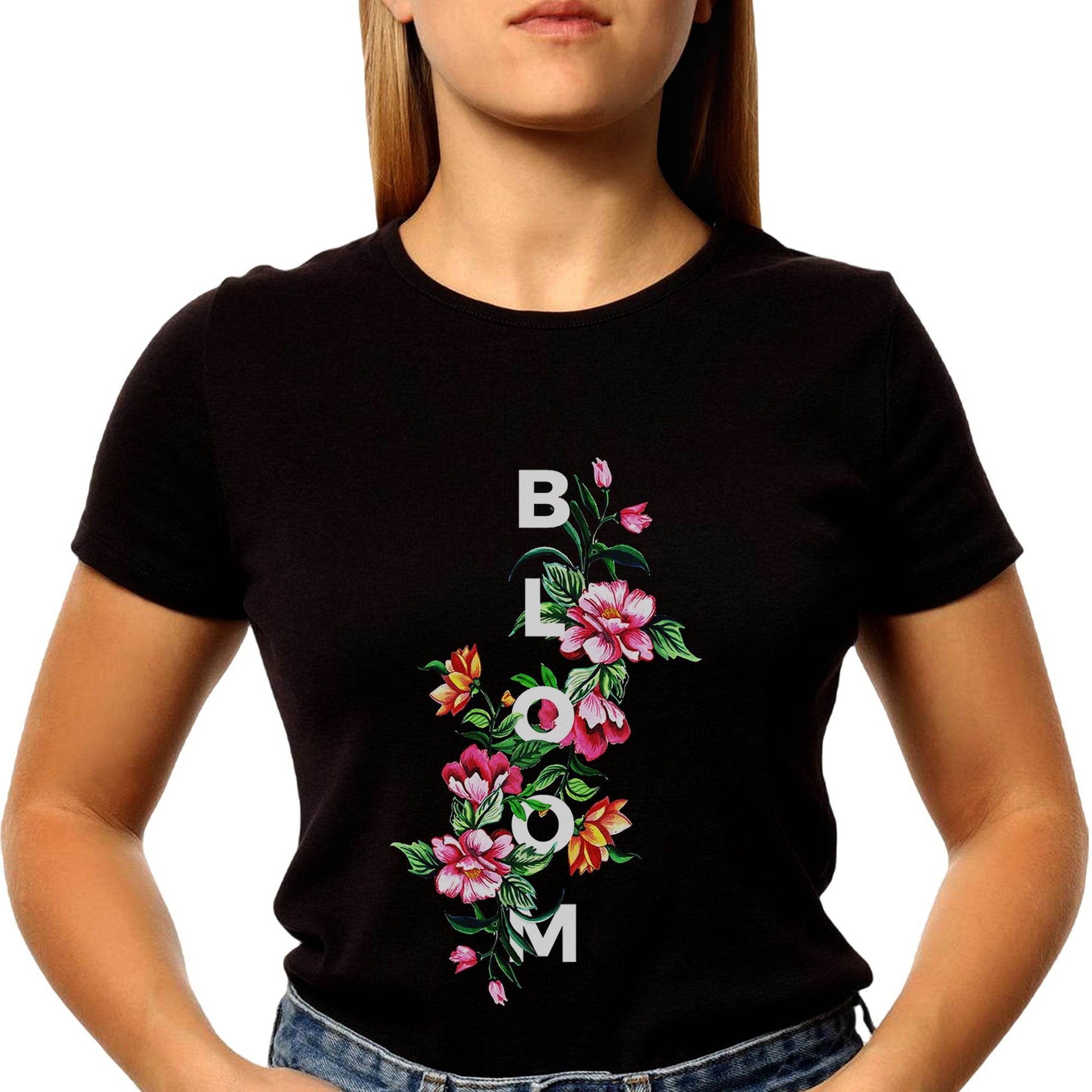 Bloom - Unisex Round Neck Regular Fit 100% Combed Cotton Half Sleeve T-Shirt - Mojilo Mart