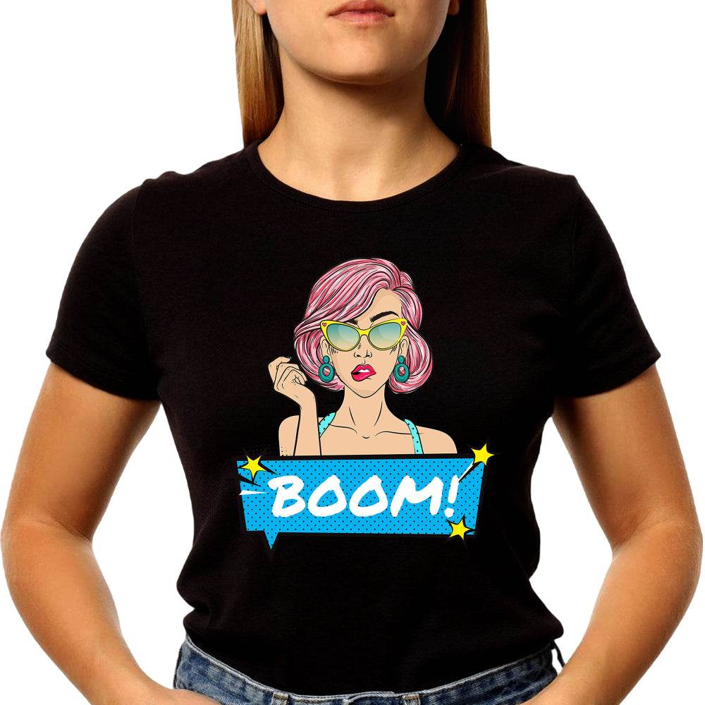 Boom Graphic - Unisex Round Neck Regular Fit 100% Combed Cotton Half Sleeve T-Shirt - Mojilo Mart