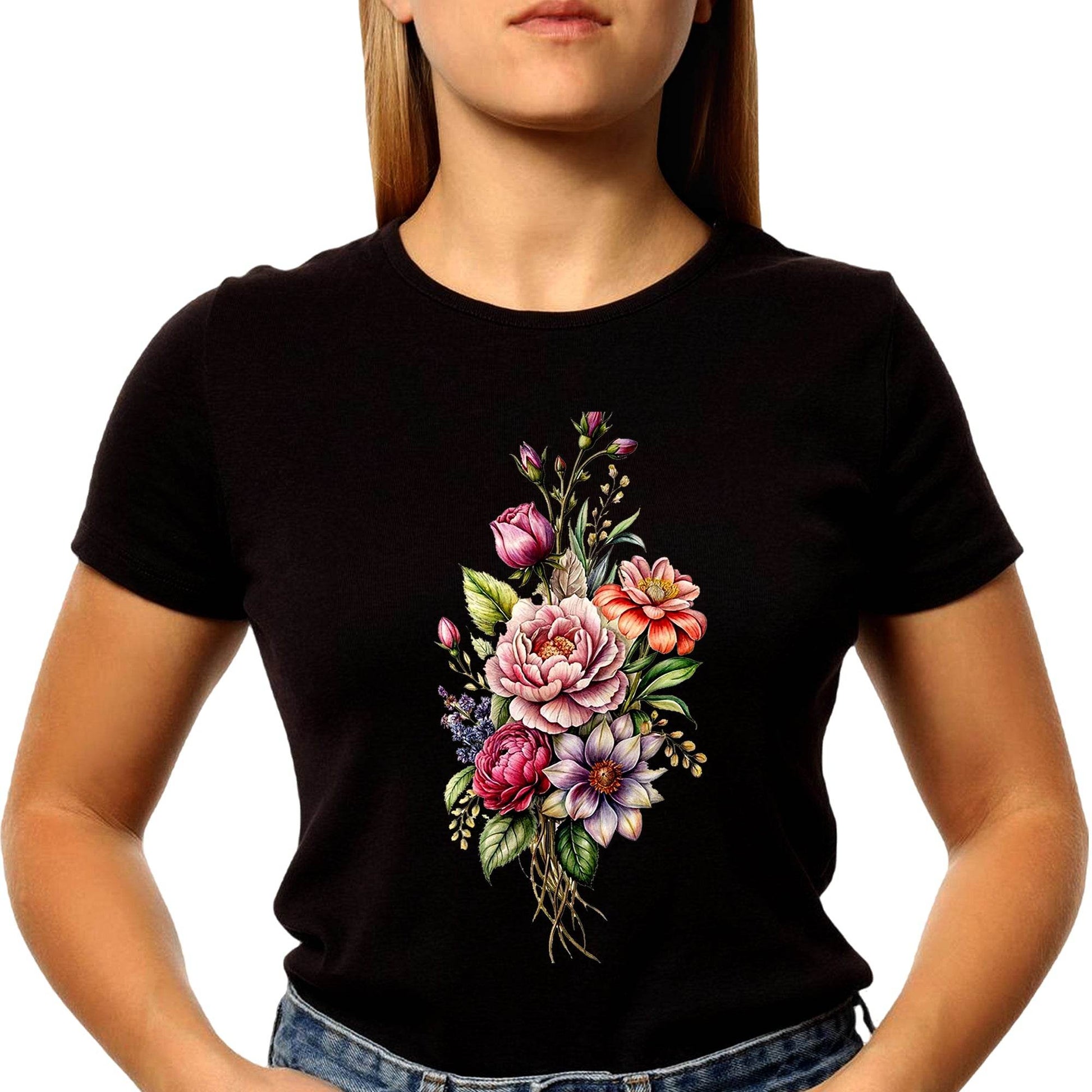Botanical Flower - Unisex Round Neck Regular Fit 100% Combed Cotton Half Sleeve T-Shirt - Mojilo Mart