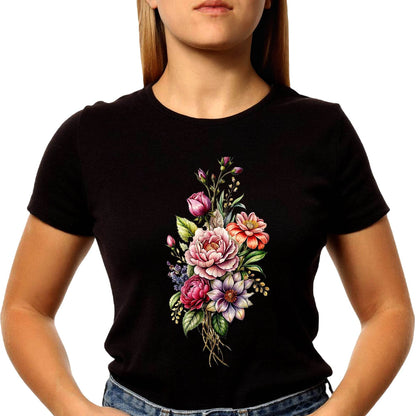 Botanical Flower - Unisex Round Neck Regular Fit 100% Combed Cotton Half Sleeve T-Shirt - Mojilo Mart
