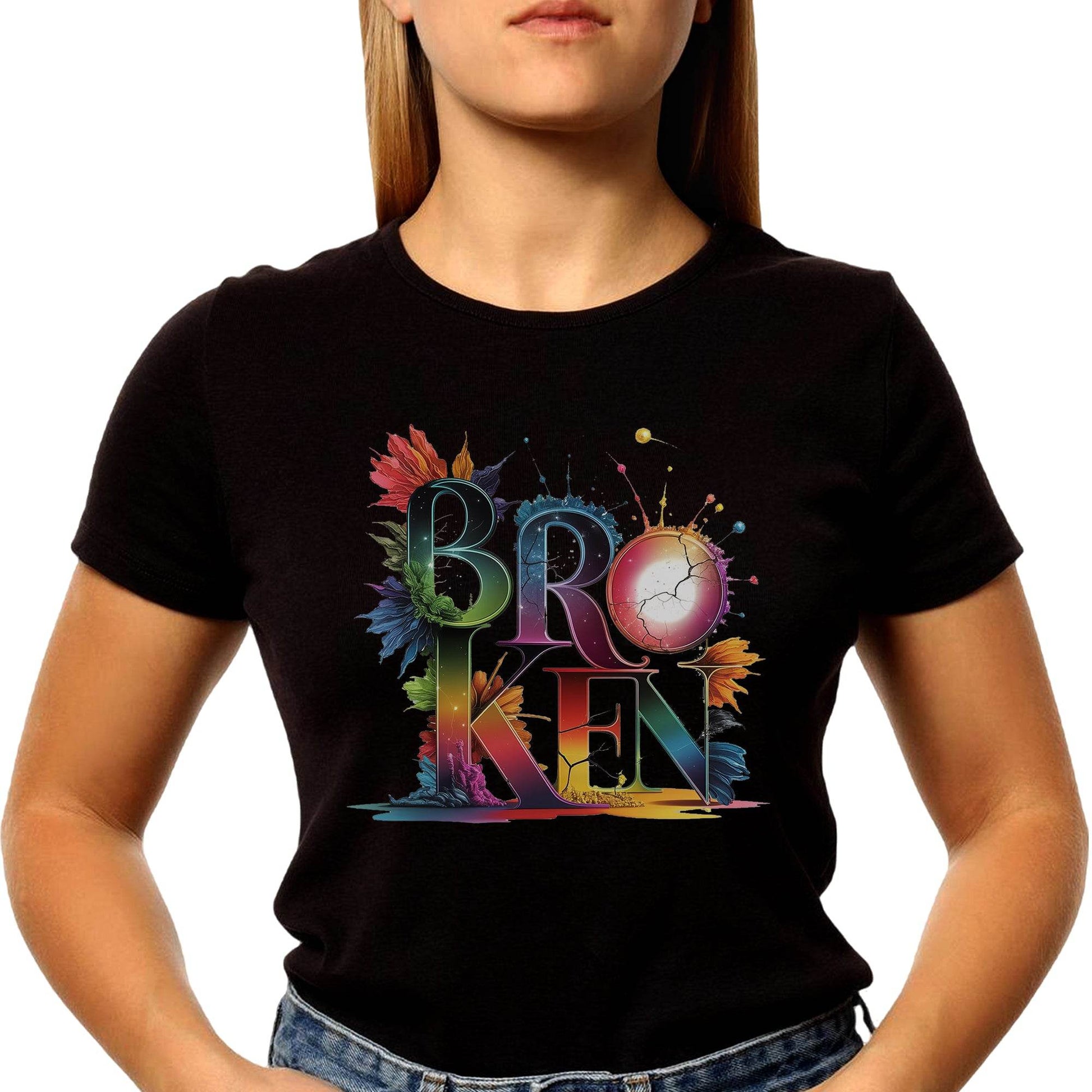 Broken - Unisex Round Neck Regular Fit 100% Combed Cotton Half Sleeve T-Shirt - Mojilo Mart