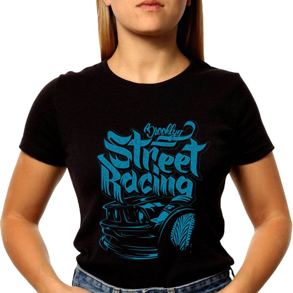 Brooklyn Street Racing - Unisex Round Neck Regular Fit 100% Combed Cotton Half Sleeve T-Shirt - Mojilo Mart
