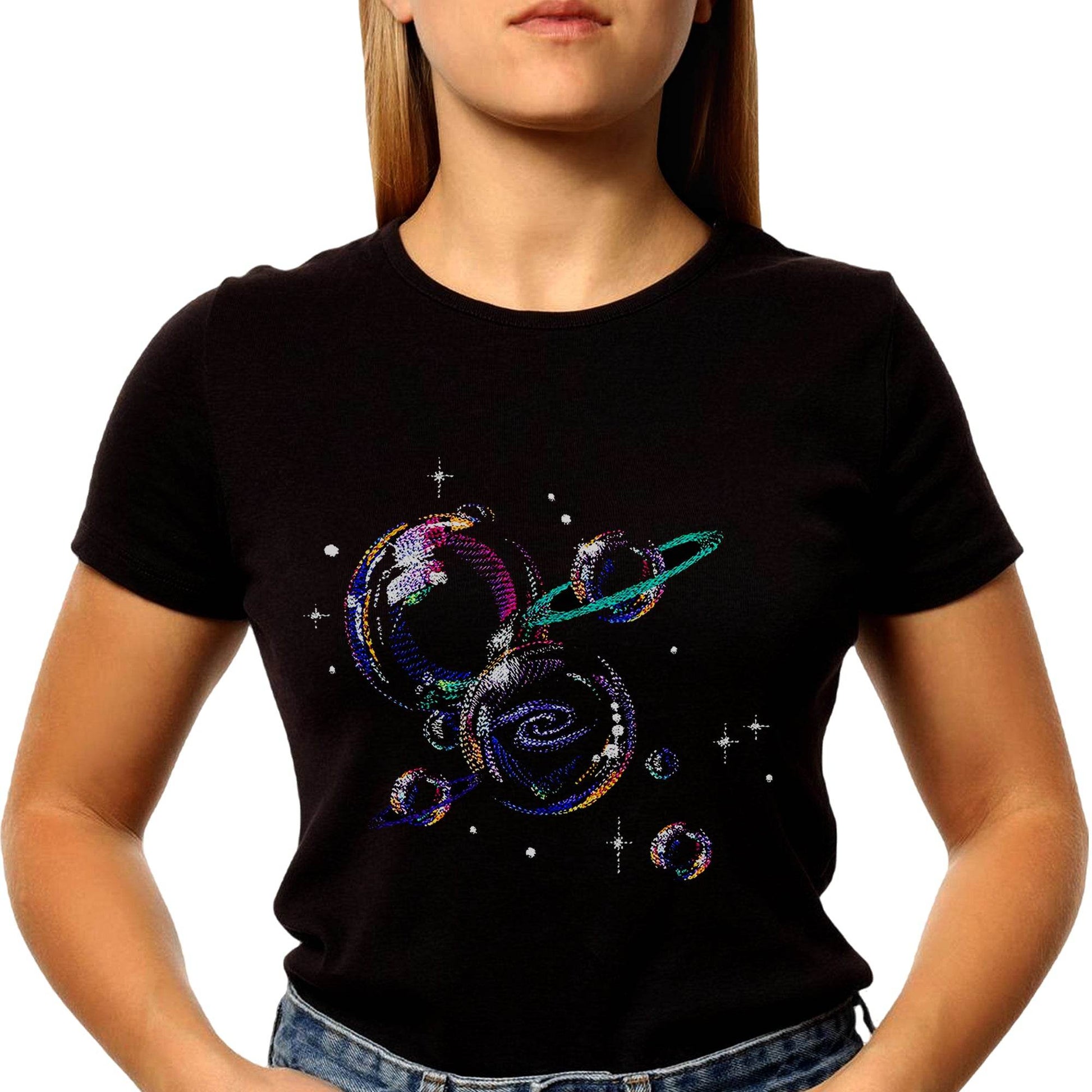 Bubble Planets - Unisex Round Neck Regular Fit 100% Combed Cotton Half Sleeve T-Shirt - Mojilo Mart