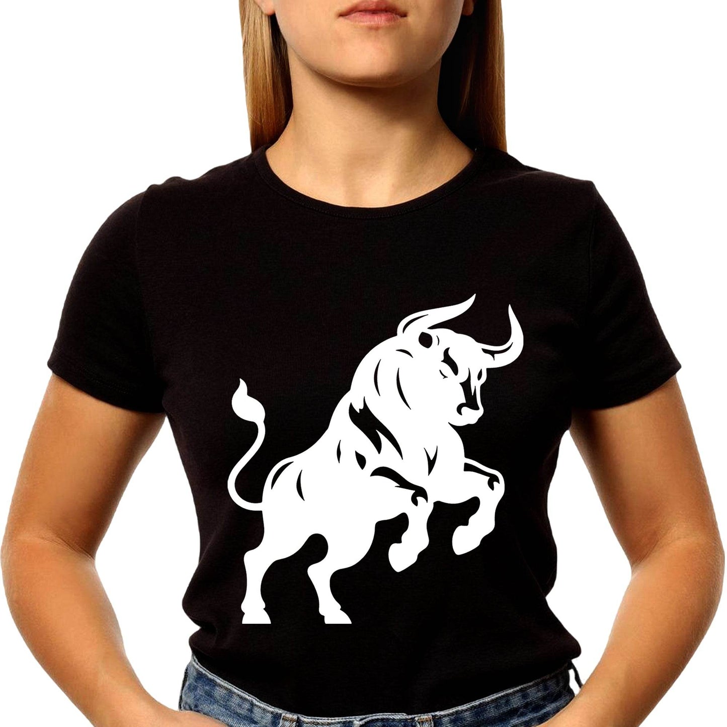 Bullfighting Festival Cowboy Novelty Crewneck Vivid Design - Unisex Round Neck Regular Fit 100% Combed Cotton Half Sleeve T-Shirt - Mojilo Mart