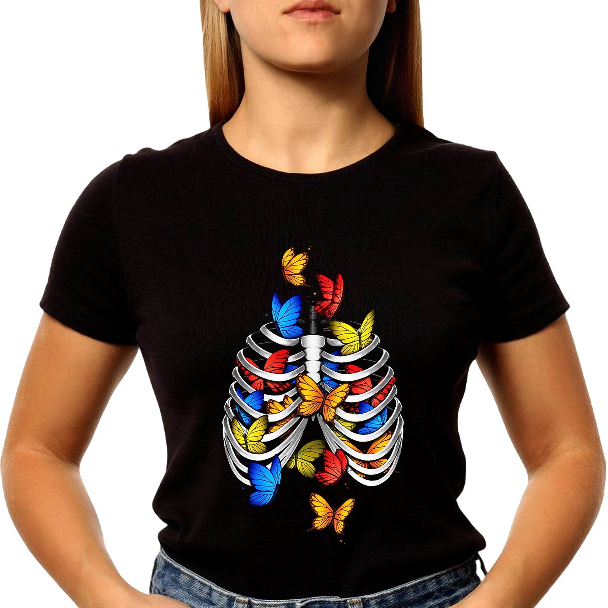 Butterflies in my stomach - Unisex Round Neck Regular Fit 100% Combed Cotton Half Sleeve T-Shirt - Mojilo Mart