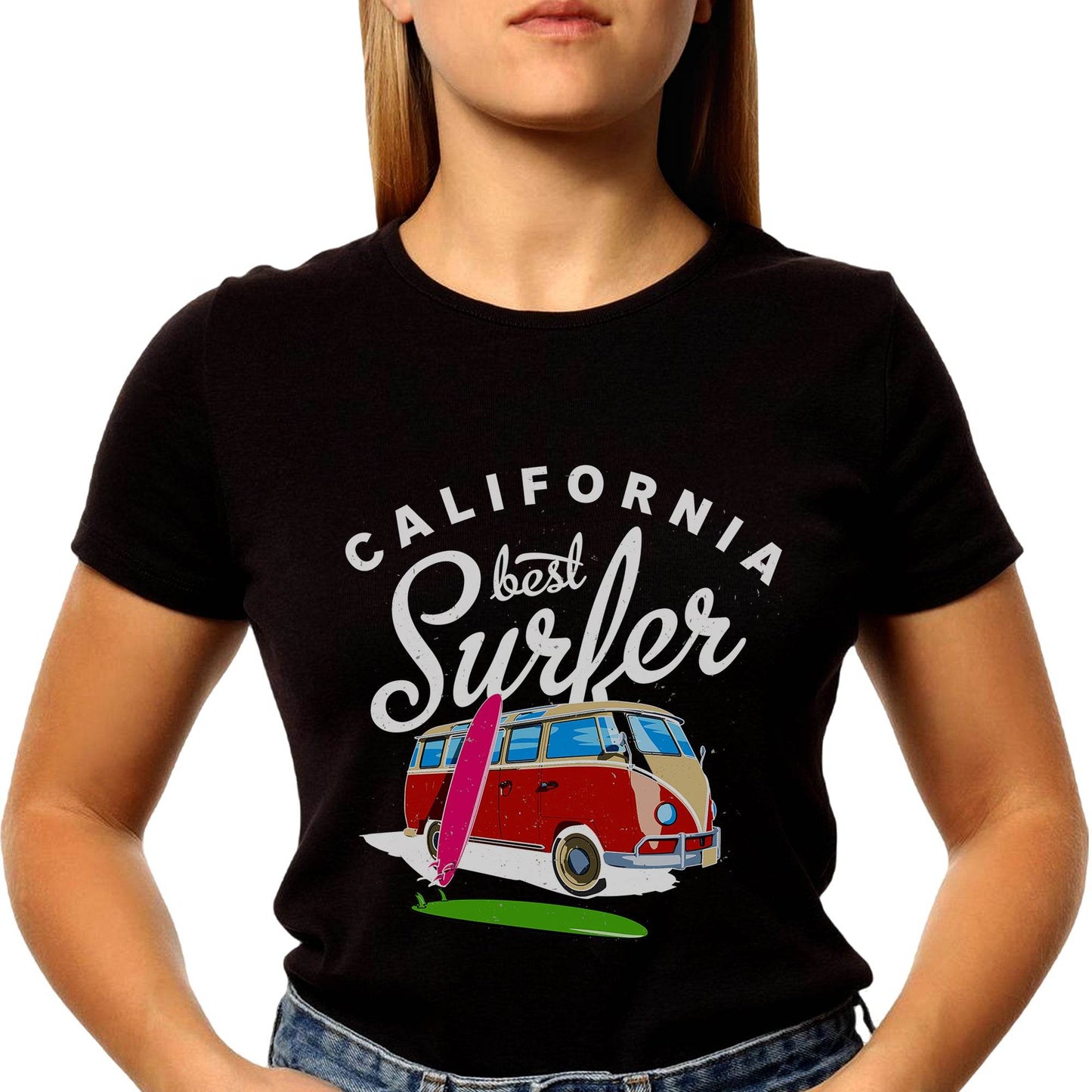 CALIFORNIA BEST Surfer - Unisex Round Neck Regular Fit 100% Combed Cotton Half Sleeve T-Shirt - Mojilo Mart