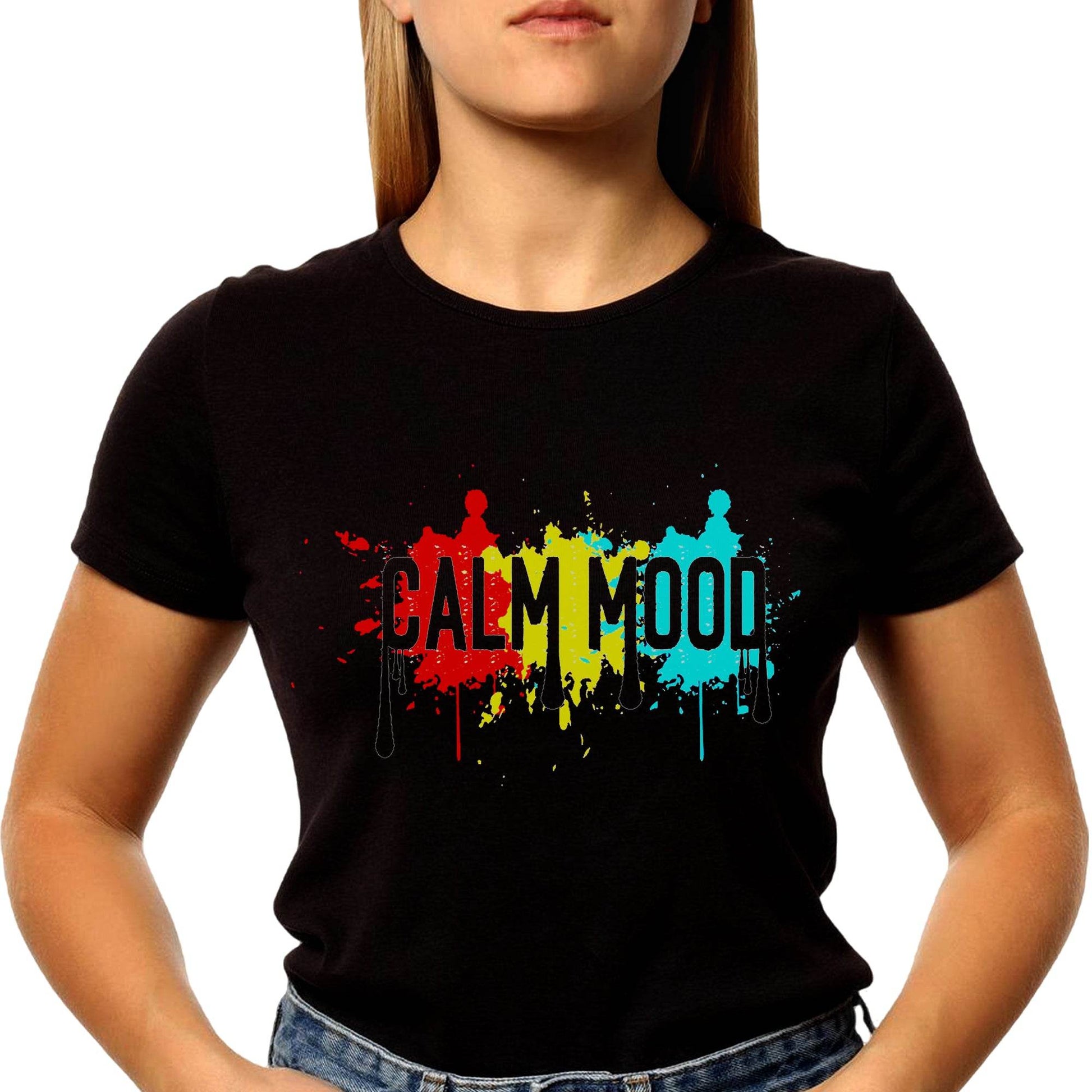 CALM MOOD - Unisex Round Neck Regular Fit 100% Combed Cotton Half Sleeve T-Shirt - Mojilo Mart
