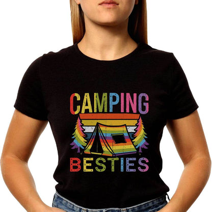 CAMPING BESTIES - Unisex Round Neck Regular Fit 100% Combed Cotton Half Sleeve T-Shirt - Mojilo Mart